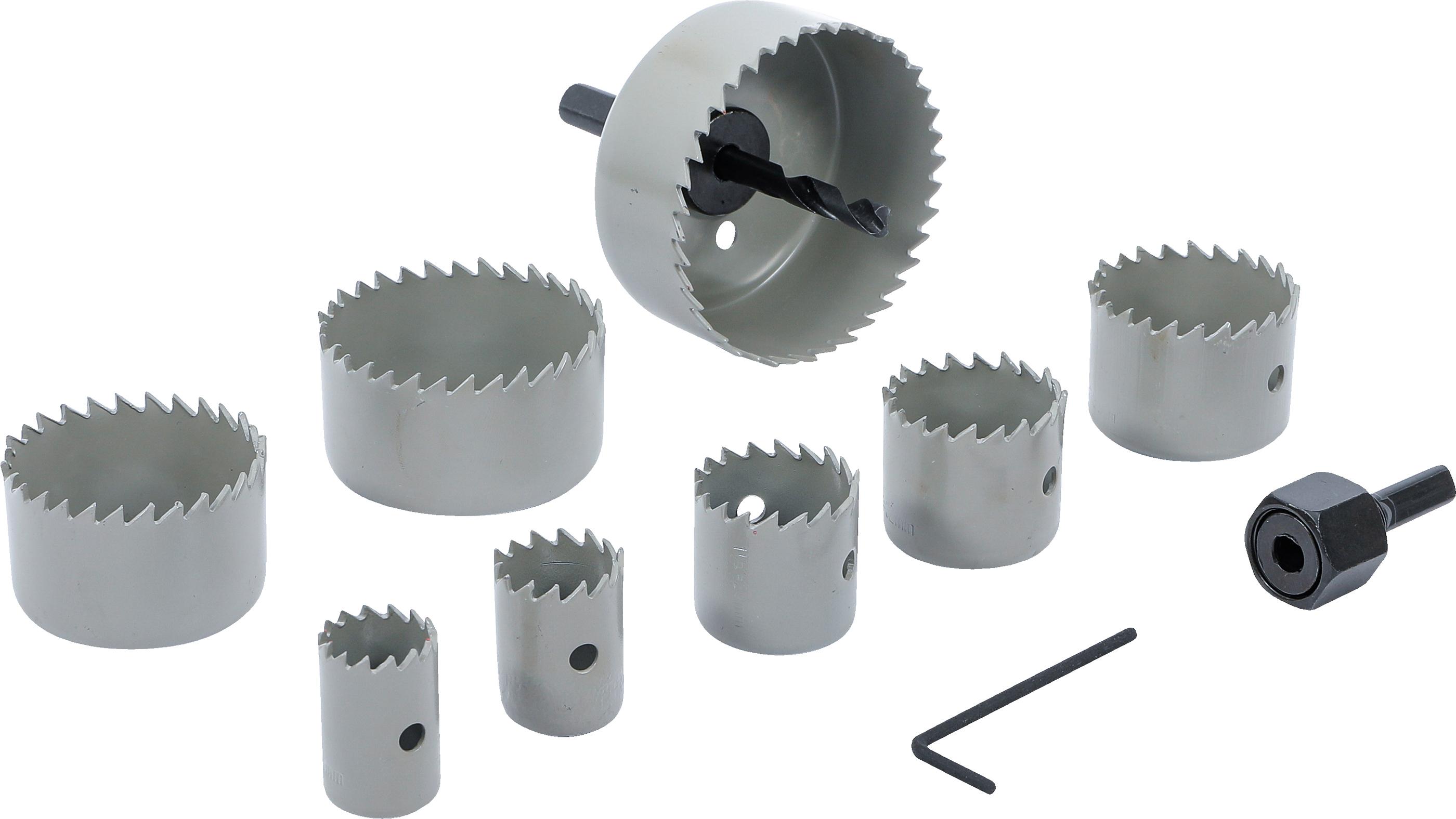 Lochsägen-Satz | Ø 19 - 64 mm | Tiefe 24 mm | 11-tlg. BGS50315