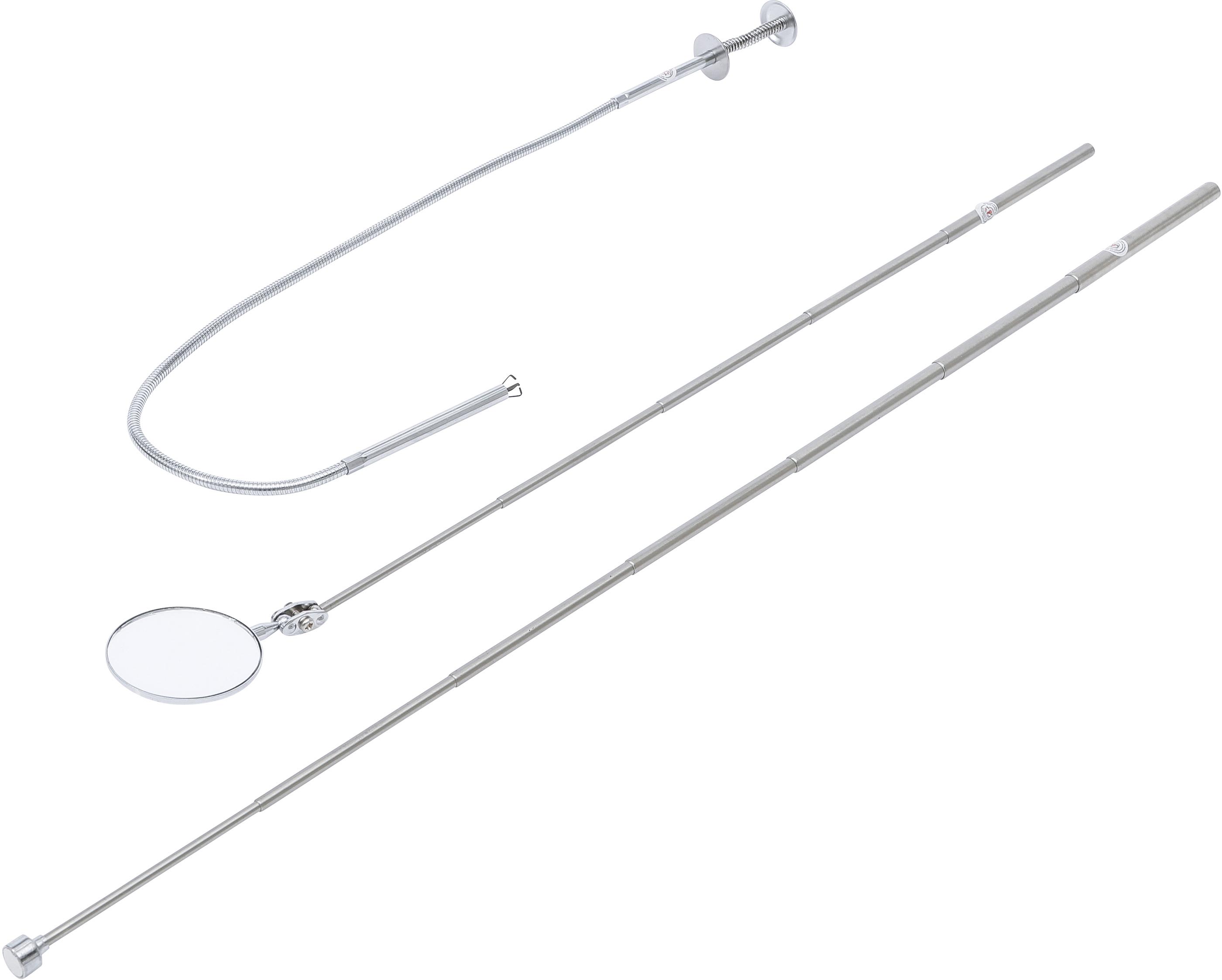 Magnetheber- / Krallengreifer- und Inspektionsspiegel-Satz | 3-tlg. BGS6874
