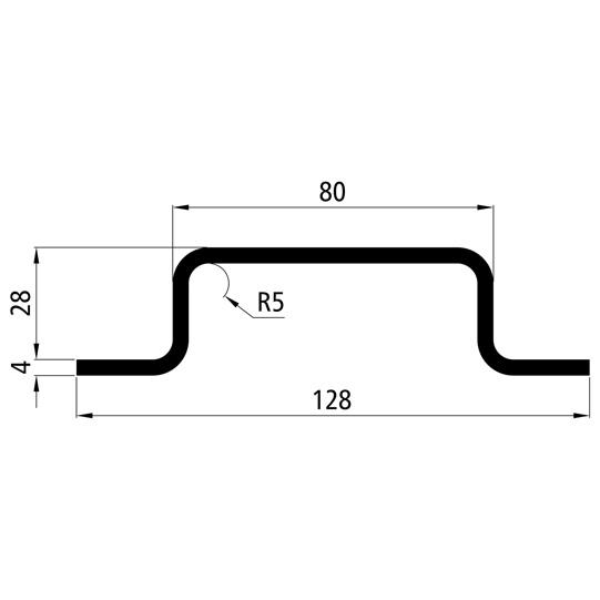 Mittelrungenprofil, S235JRG2, feuerverzinkt, 80 x 28 x 4 mm, 5m 372562135 Suer