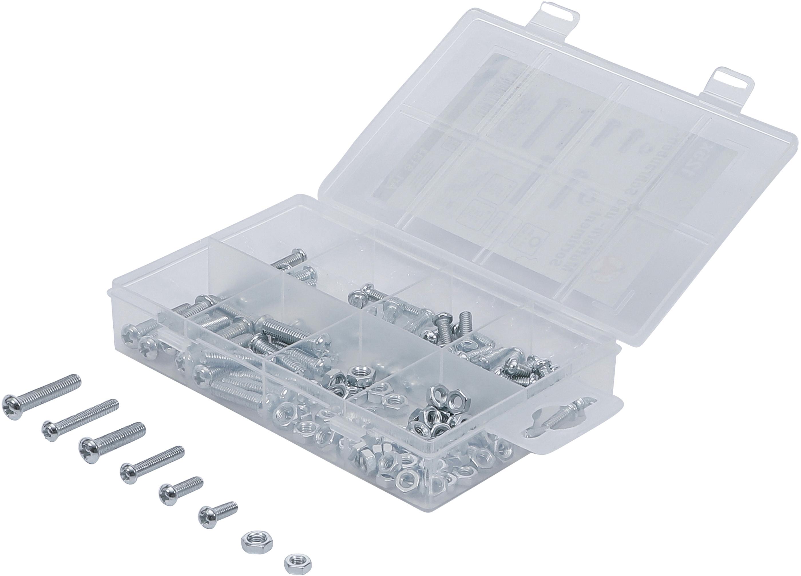 Muttern- und Schrauben-Sortiment | metrisch | M4 / M5 | 126-tlg. BGS8134