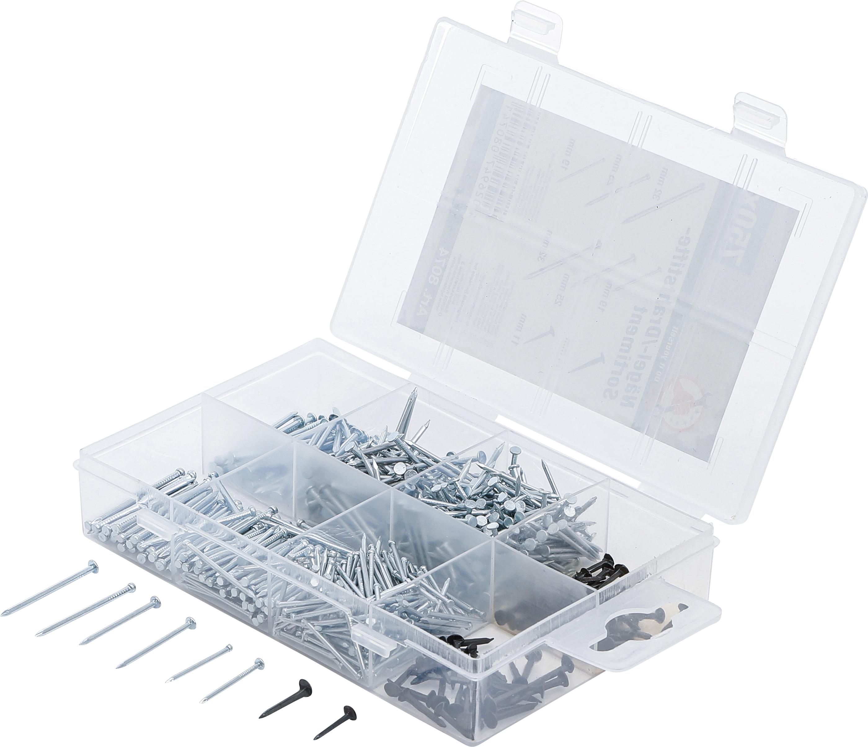 Nägel-/Drahtstifte-Sortiment | 750-tlg. BGS8074