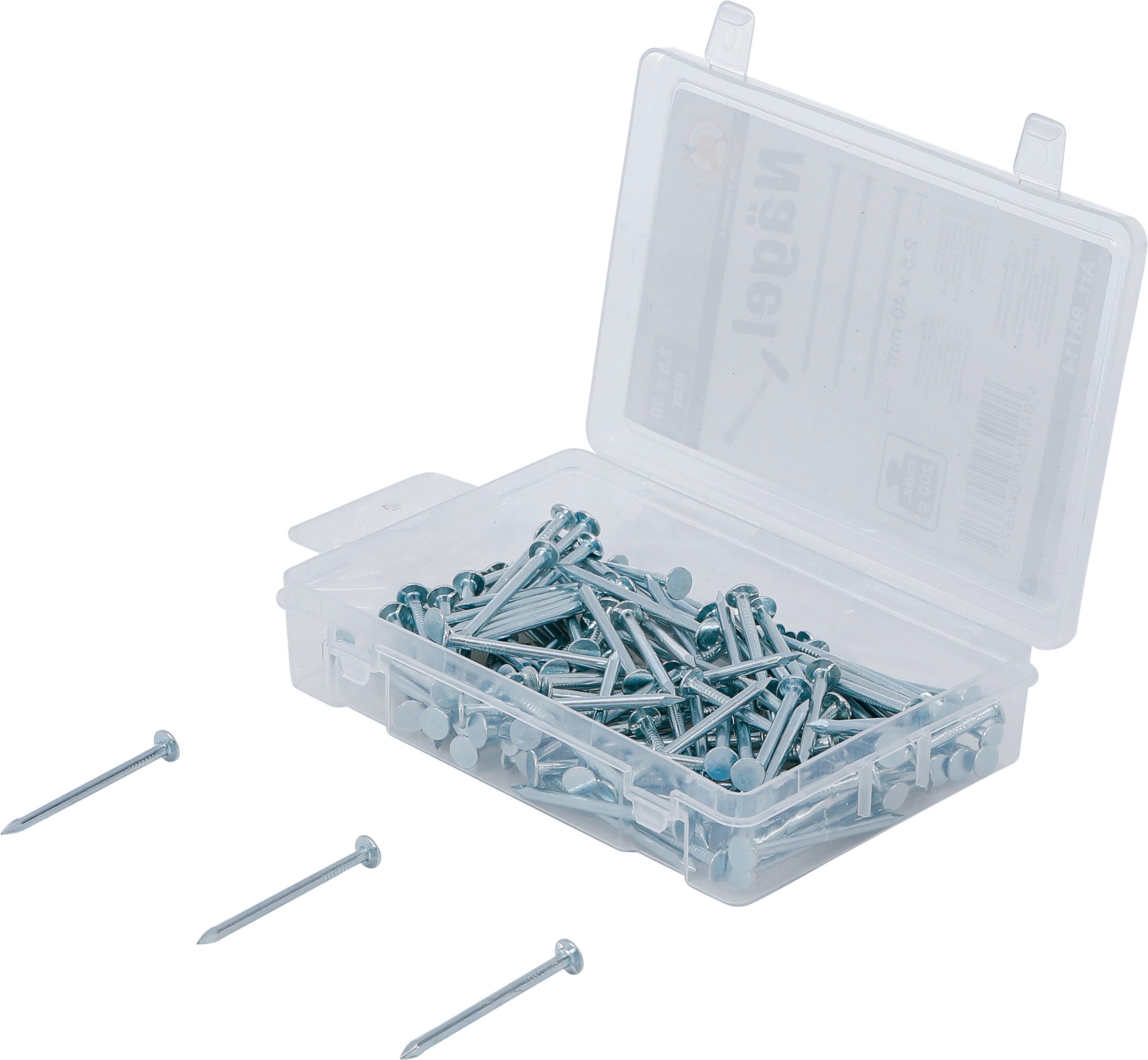 Nägel-Sortiment | 200 g | 2,5 x 40 mm BGS88114