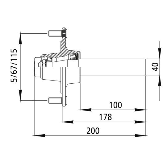 Nabe mit Achsstummel GS 1,5, ohne Bremse 200301320 Suer
