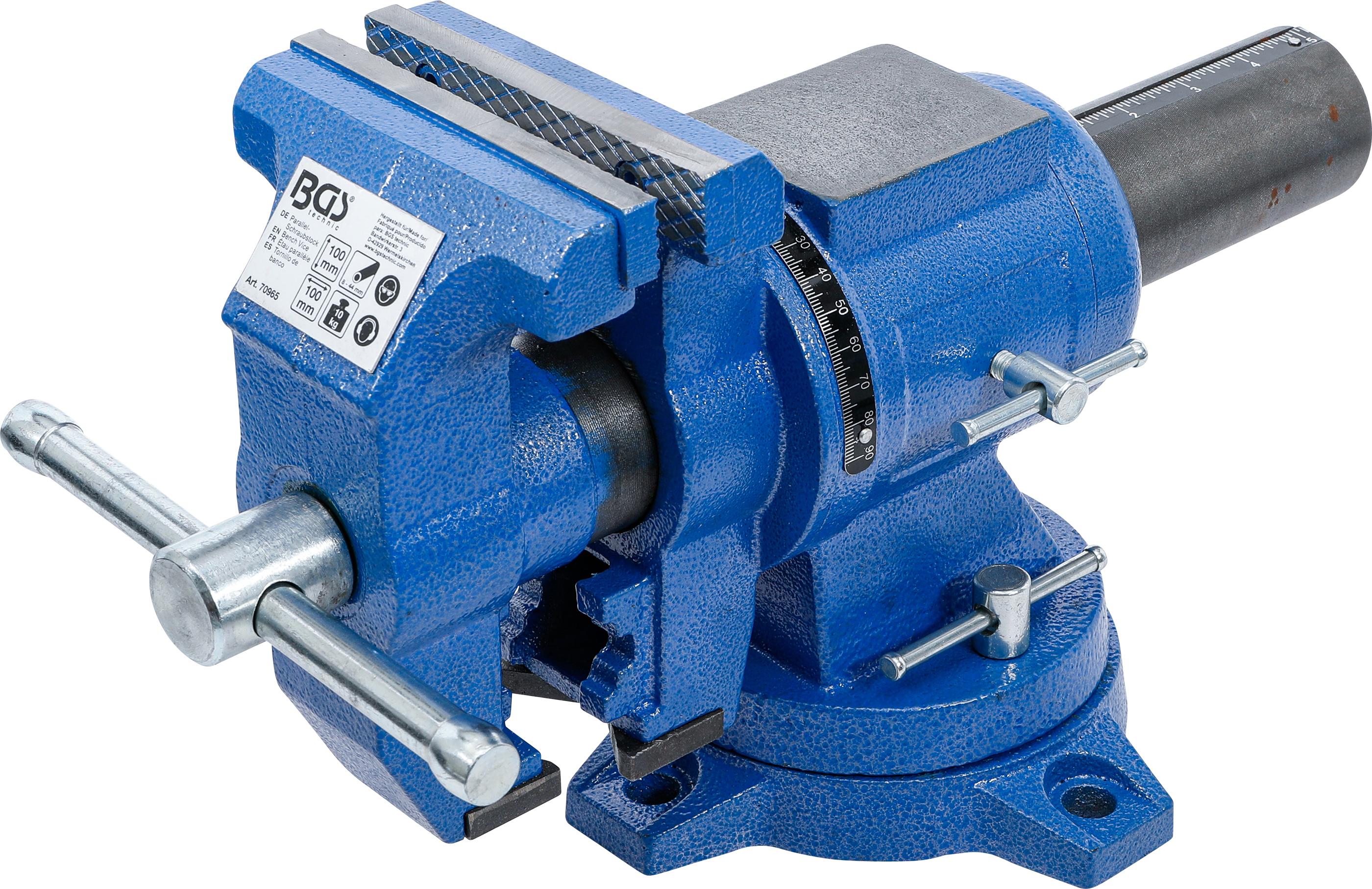Parallel-Schraubstock | 100 mm Spannbacken | 360° drehbar BGS70965