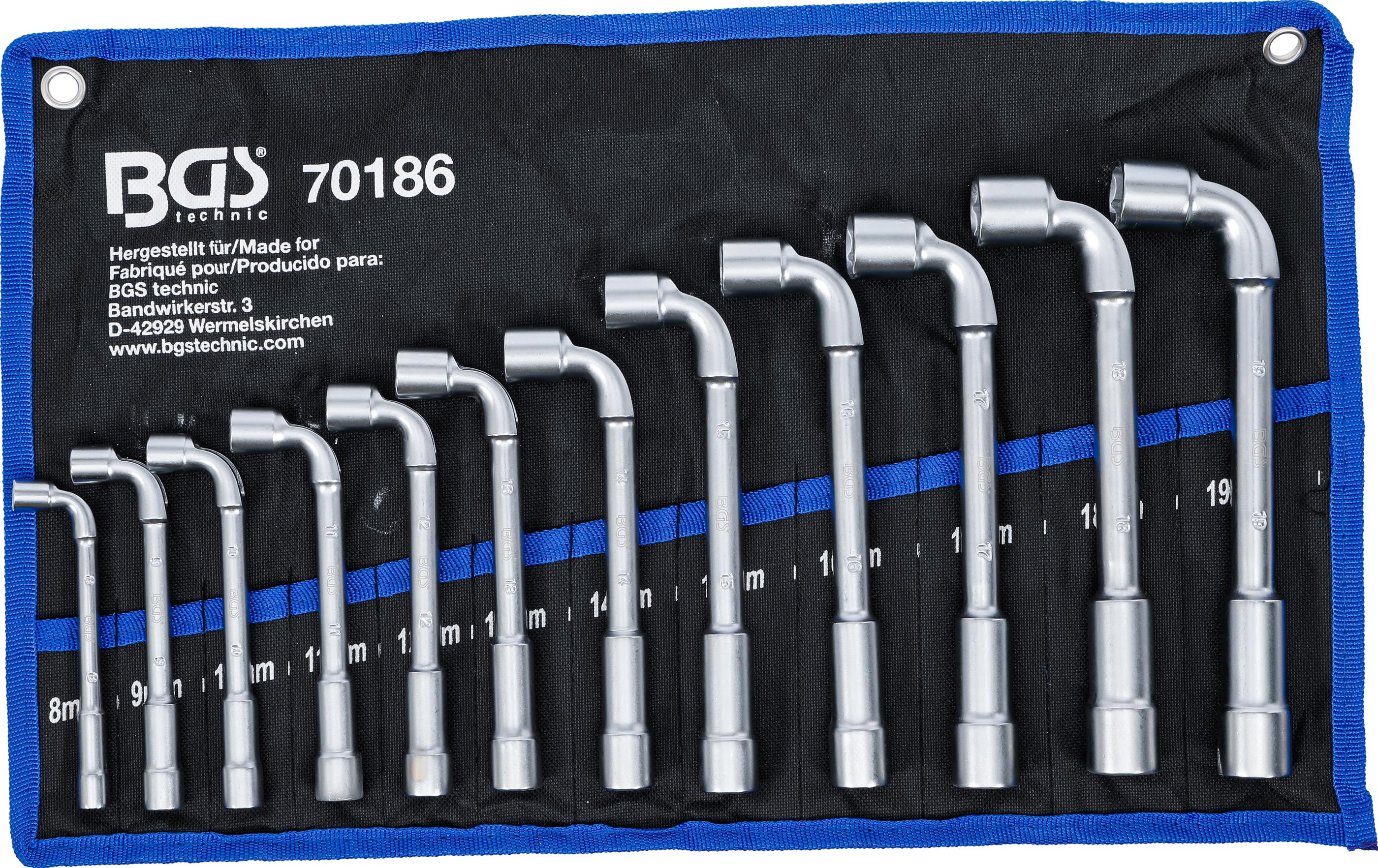 Pfeifenkopfschlüssel-Satz | SW 8 - 19 mm | 12-tlg. BGS70186