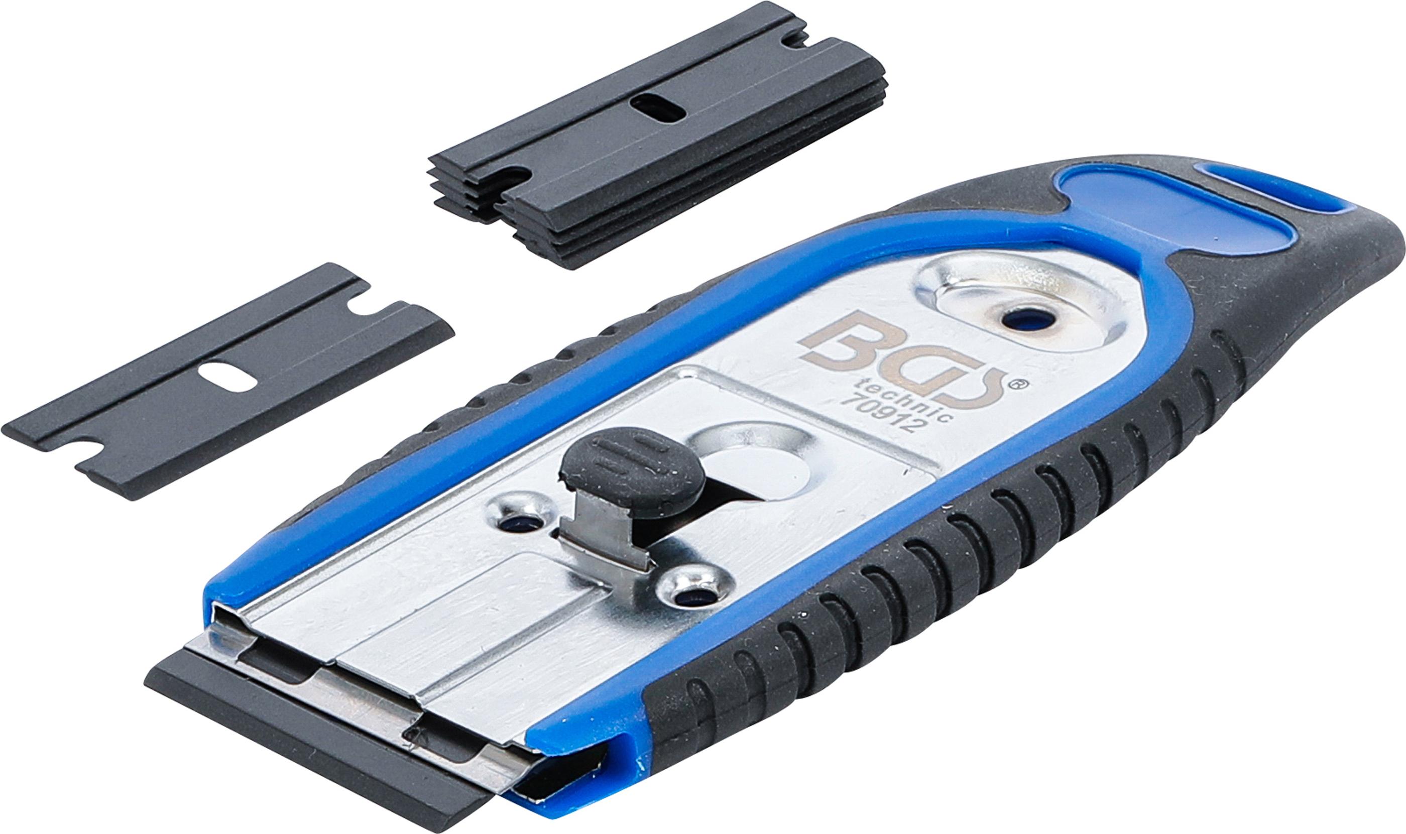 Plakettenschaber | 40 mm | mit 6 Kunstoff-Schaberklingen BGS70912