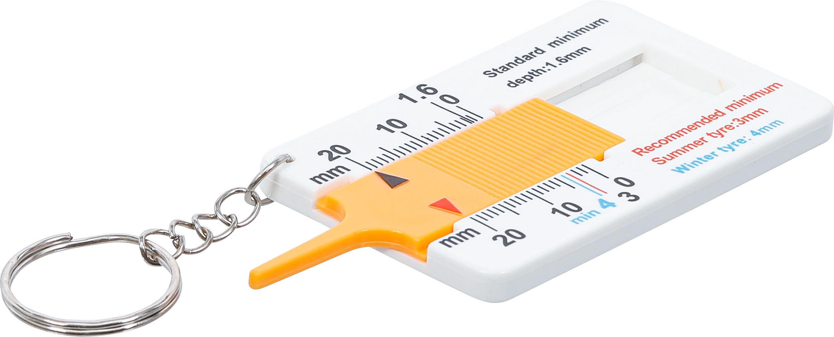 Profiltiefenmesser | mit Schlüsselanhänger | 0 - 20 mm BGS80726