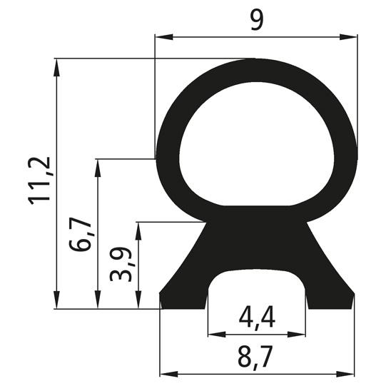 PVC-Dichtung für Kinnegrip K20 Einfassung, Rolle 10 m 523121348 Suer