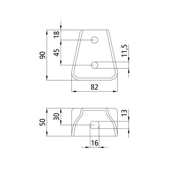 PWP Anschraubböckchen/Konsole, feuerverz., Langloch 16 x 13 mm 105141561 Suer