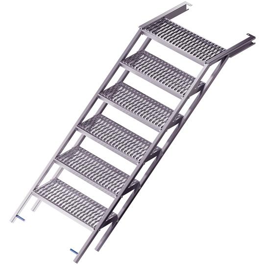 PWP Treppe ausziehbar,6 Stufen,Stahl feuerverz.,L 2185/B 705 mm 105131545 Suer