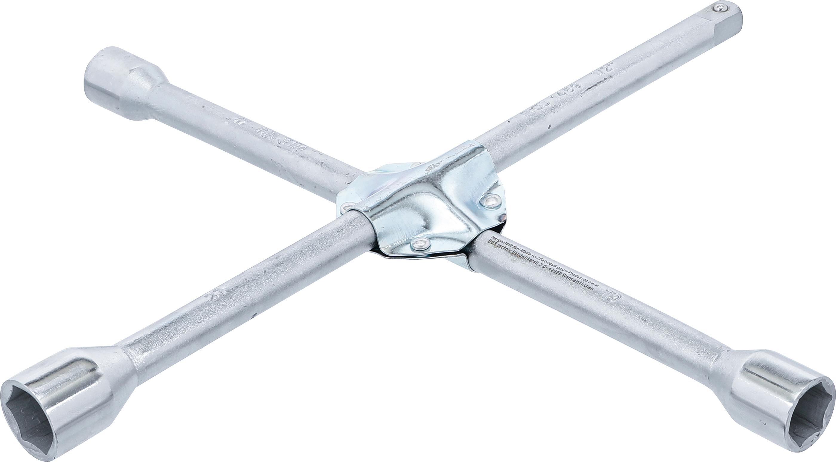 Rad-Kreuzschlüssel | für Pkw | Vierkant | SW 17 x 19 x 21 x 12,5 mm (1/2") BGS1459