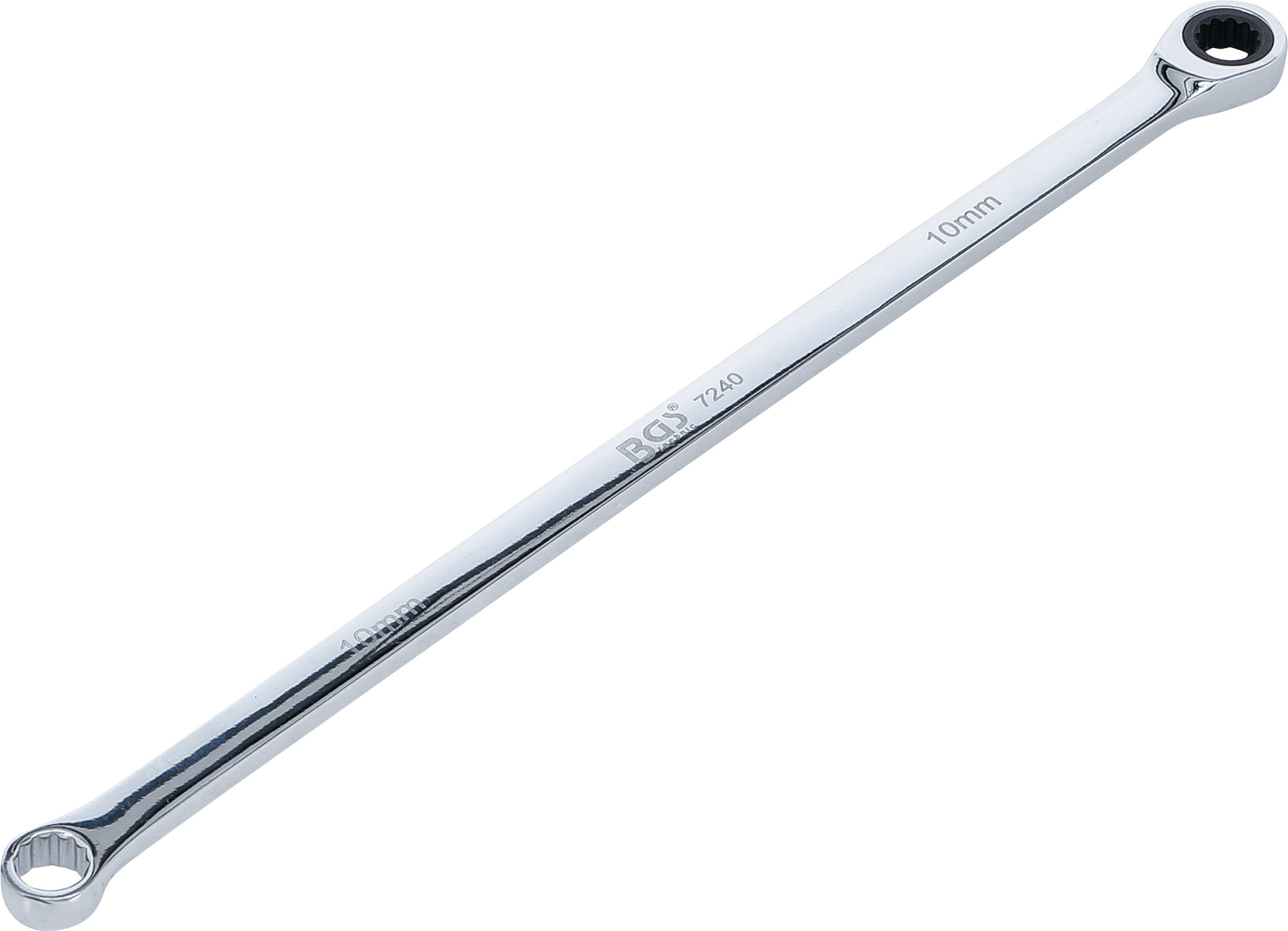 Ratschenring- und Ringschlüssel | extra lang | SW 10 mm BGS7240