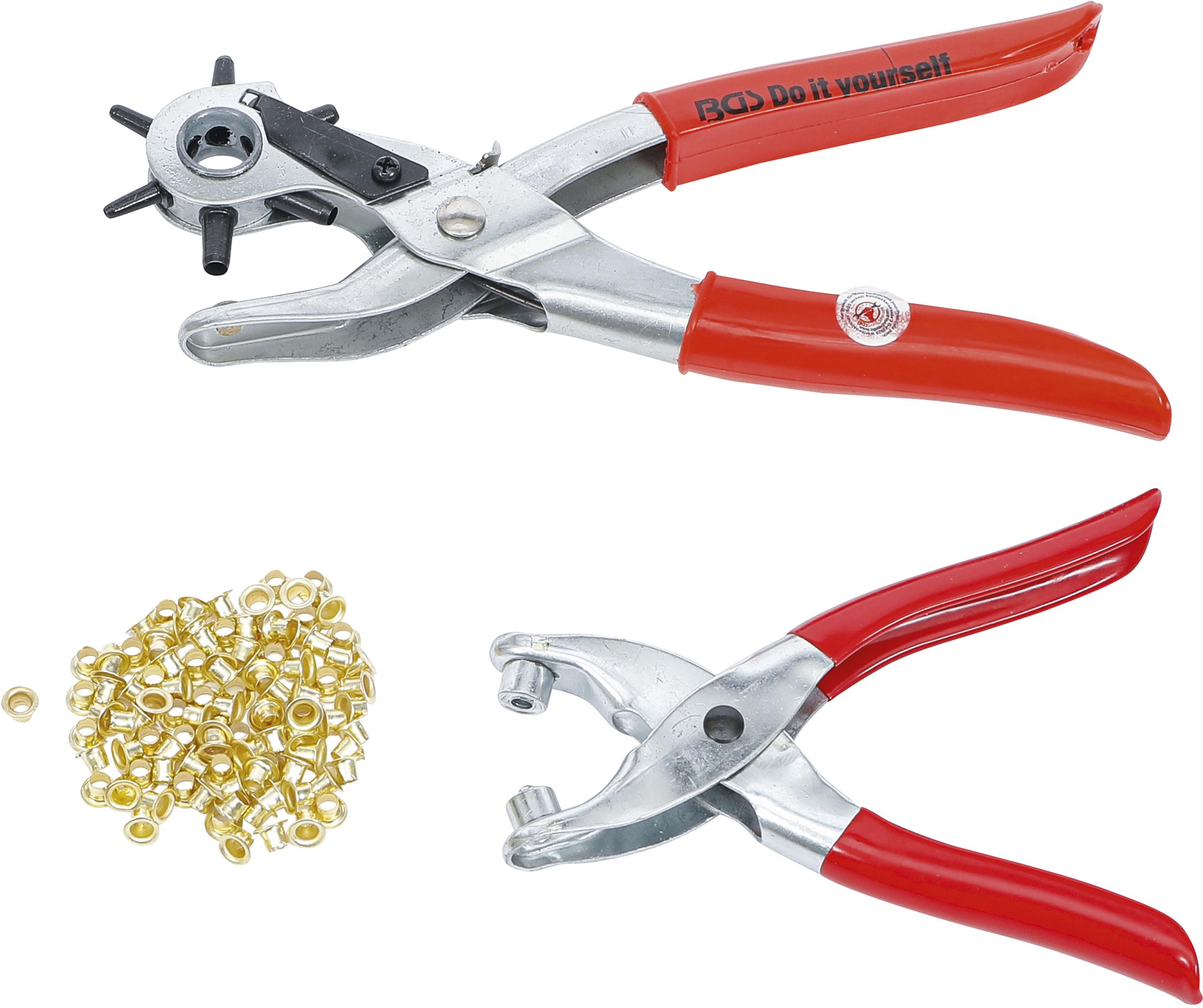 Revolver-Lochzange und Ösenzange-Satz | 102-tlg. BGS75840