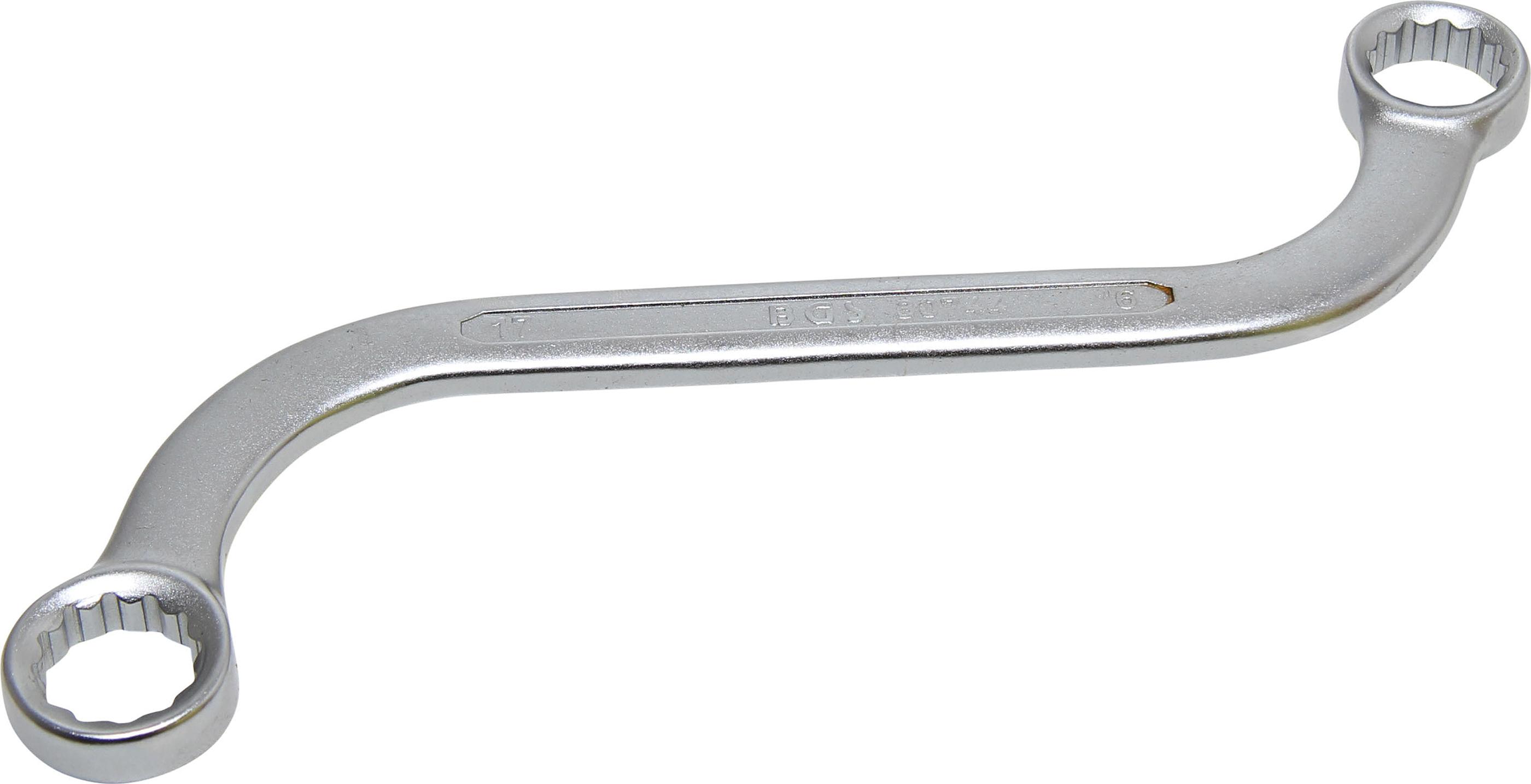 S-Form Doppel-Ringschlüssel Zwölfkant | SW 16 x 17 mm BGS30744