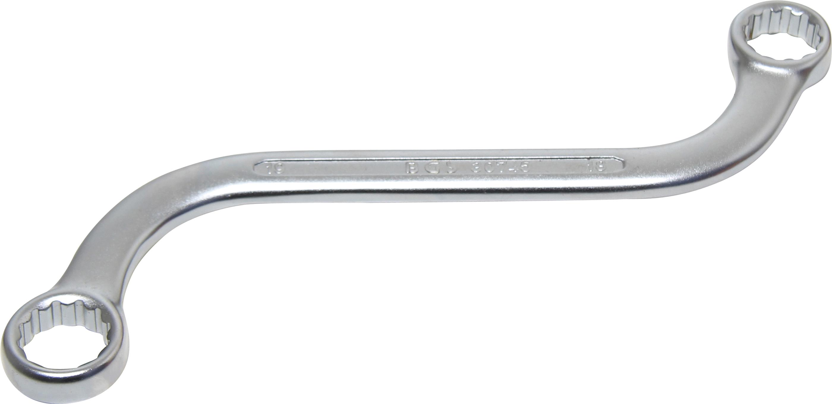 S-Form Doppel-Ringschlüssel Zwölfkant | SW 18 x 19 mm BGS30745