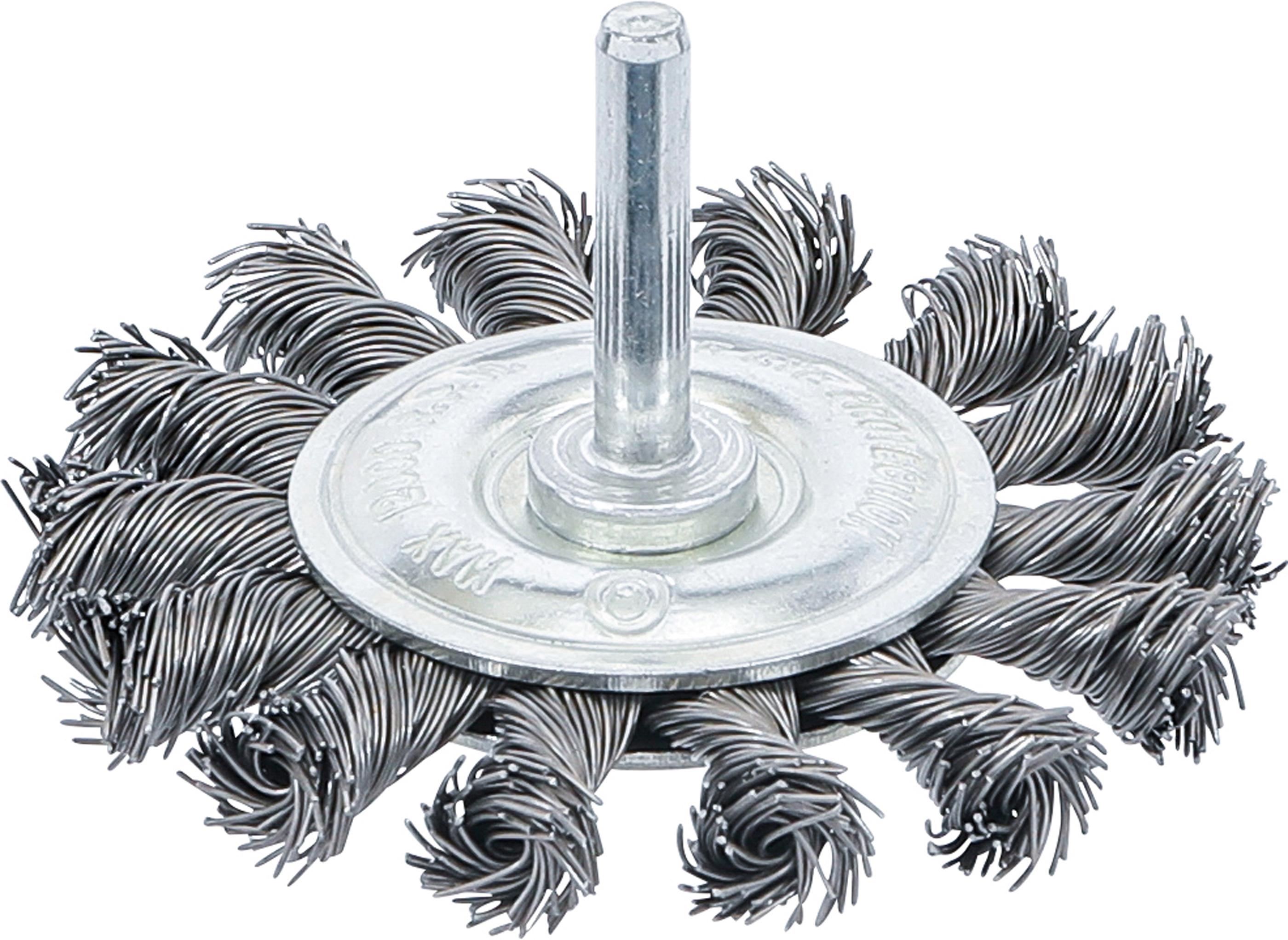 Scheibenbürste | Antriebswelle 6 mm | gezopft | Ø 75 mm BGS3982