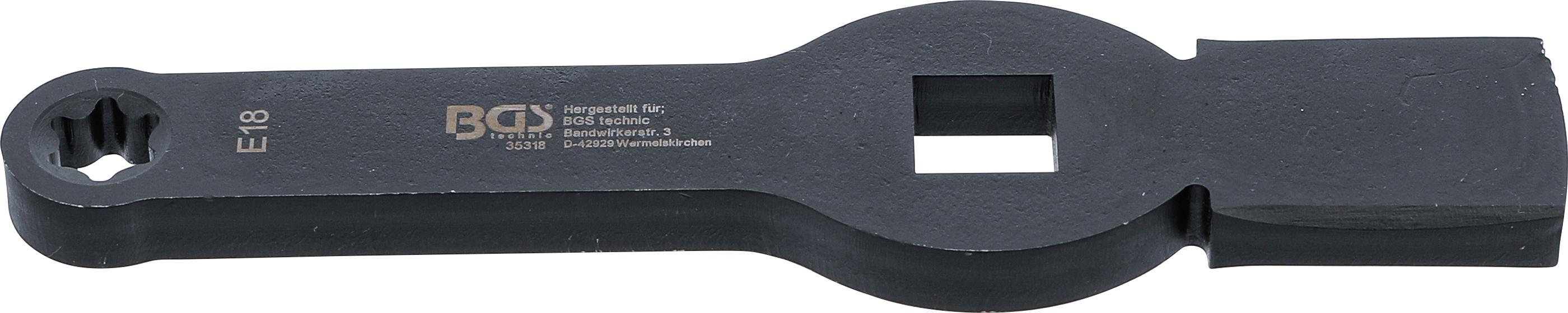 Schlag-Ringschlüssel | E-Profil (für Torx) | mit 2 Schlagflächen | SW E18 BGS35318