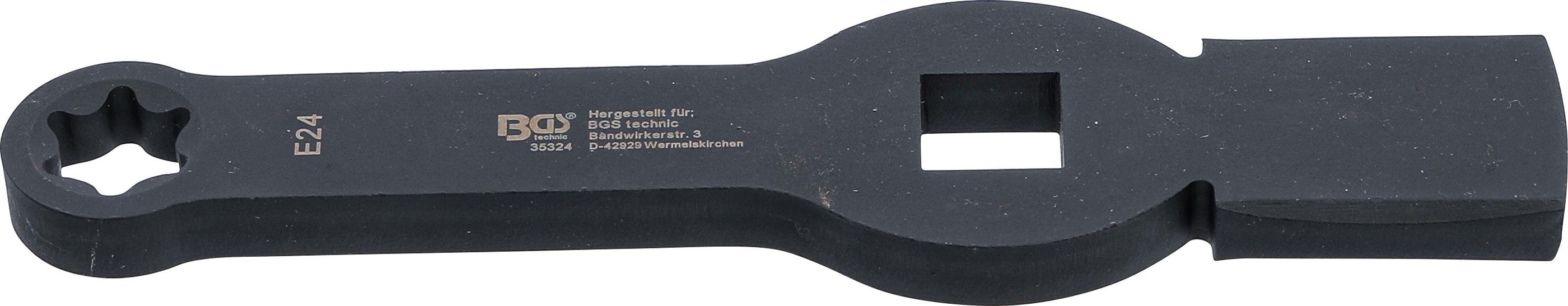 Schlag-Ringschlüssel | E-Profil (für Torx) | mit 2 Schlagflächen | SW E24 BGS35324