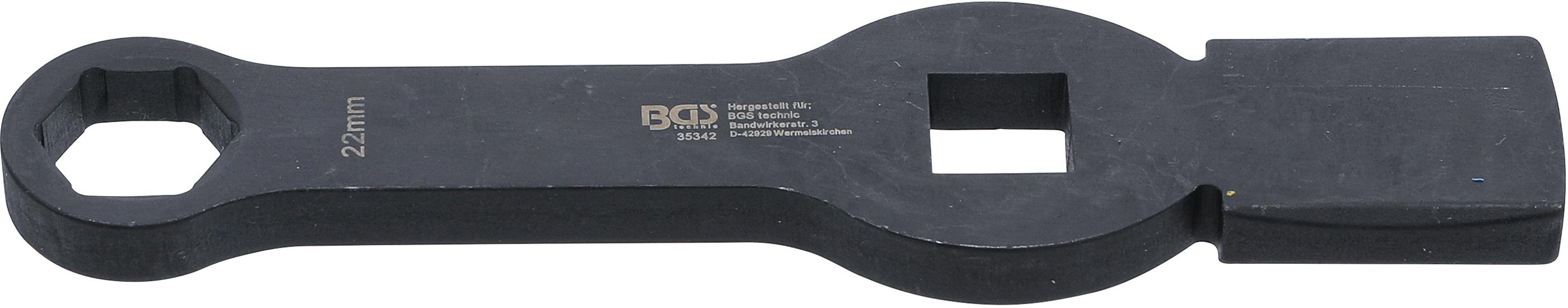 Schlag-Ringschlüssel | Sechskant | mit 2 Schlagflächen | SW 22 mm BGS35342