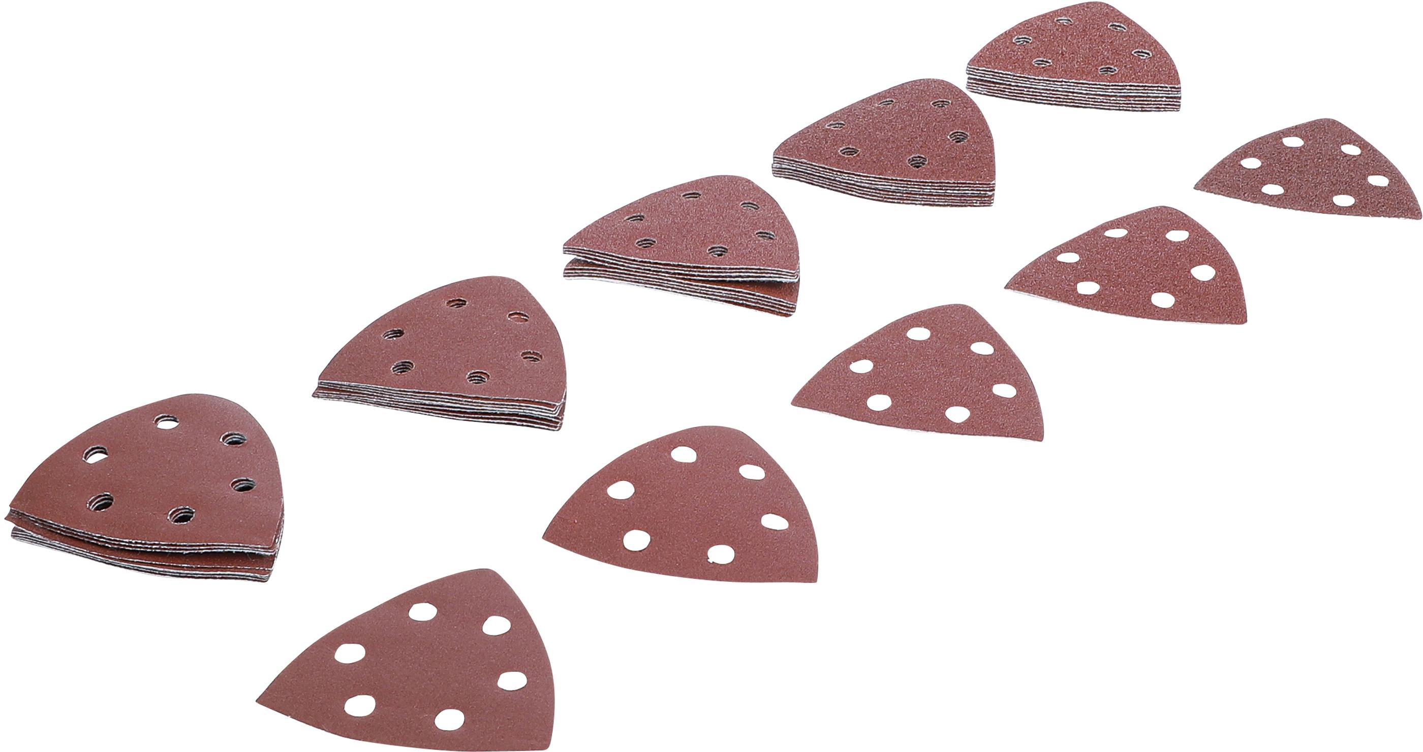 Schleifblatt-Satz für Dreieckschleifer | 95 x 95 mm | K 40 - 180 | 50-tlg. BGS80815