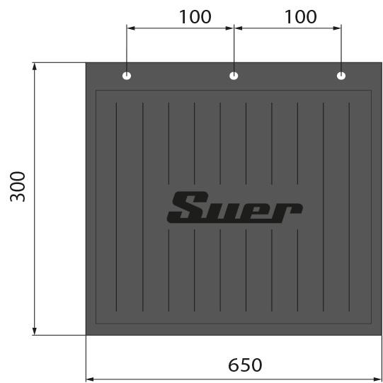 Schmutzfänger mit Suer Logo, Paar, 650 x 300 mm, inkl. Befest. 350381275 Suer