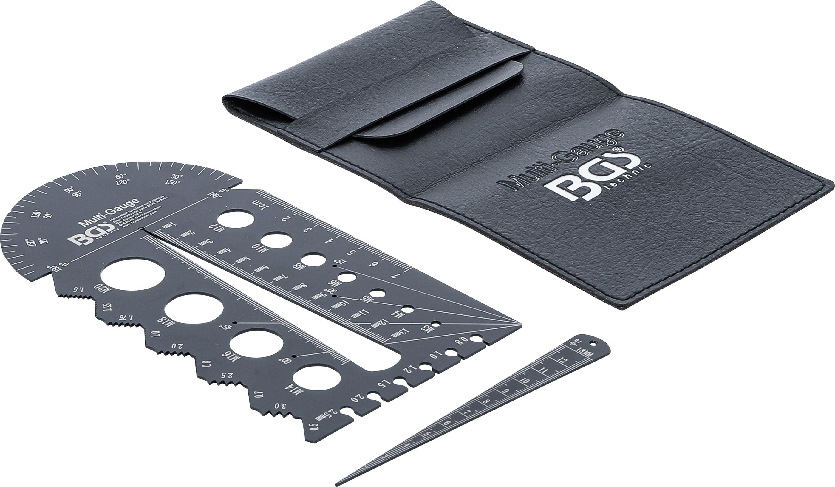 Schrauben- und Gewindeschablone | metrisch | M3 - M20, 0,5 - 13,00 mm BGS74247