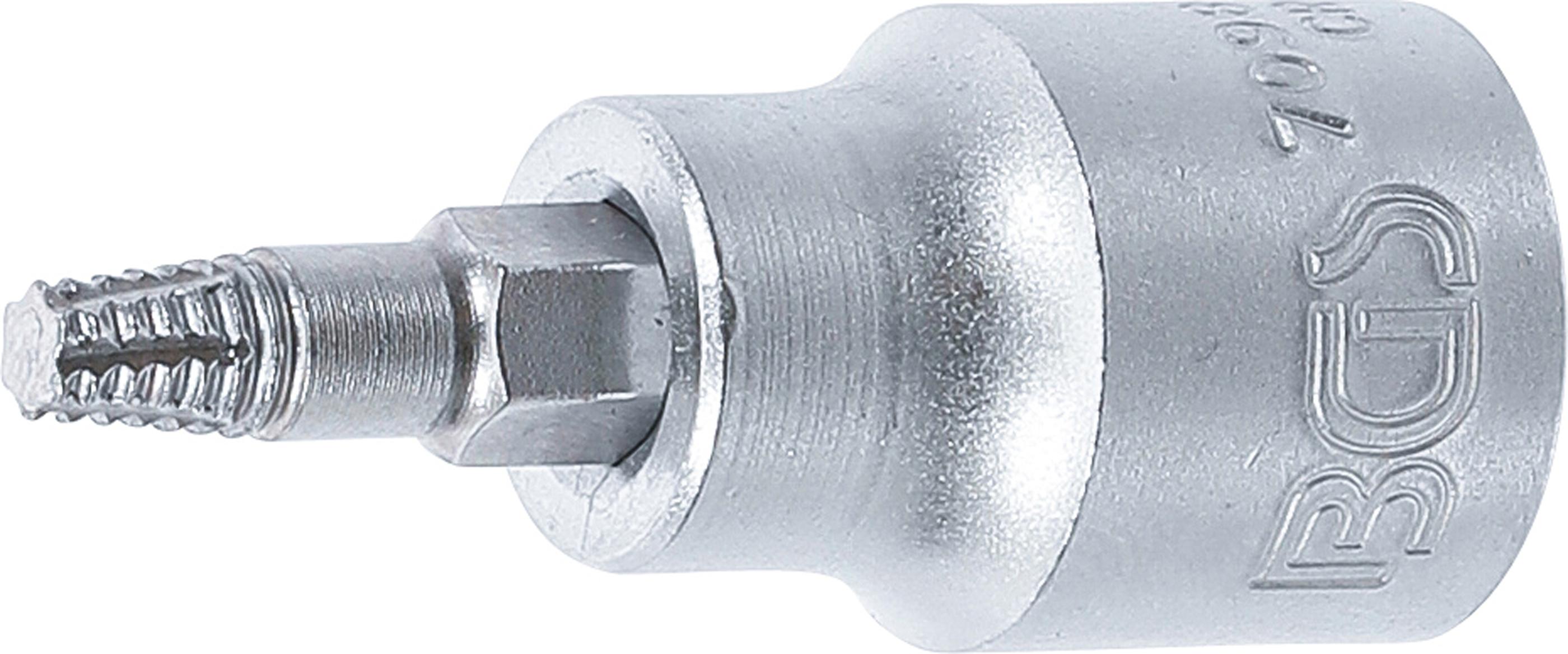 Schraubenausdreher-Bit-Einsatz | Antrieb Innenvierkant 10 mm (3/8") | für defektes T-Profil (für Torx) T25 BGS7098-T25