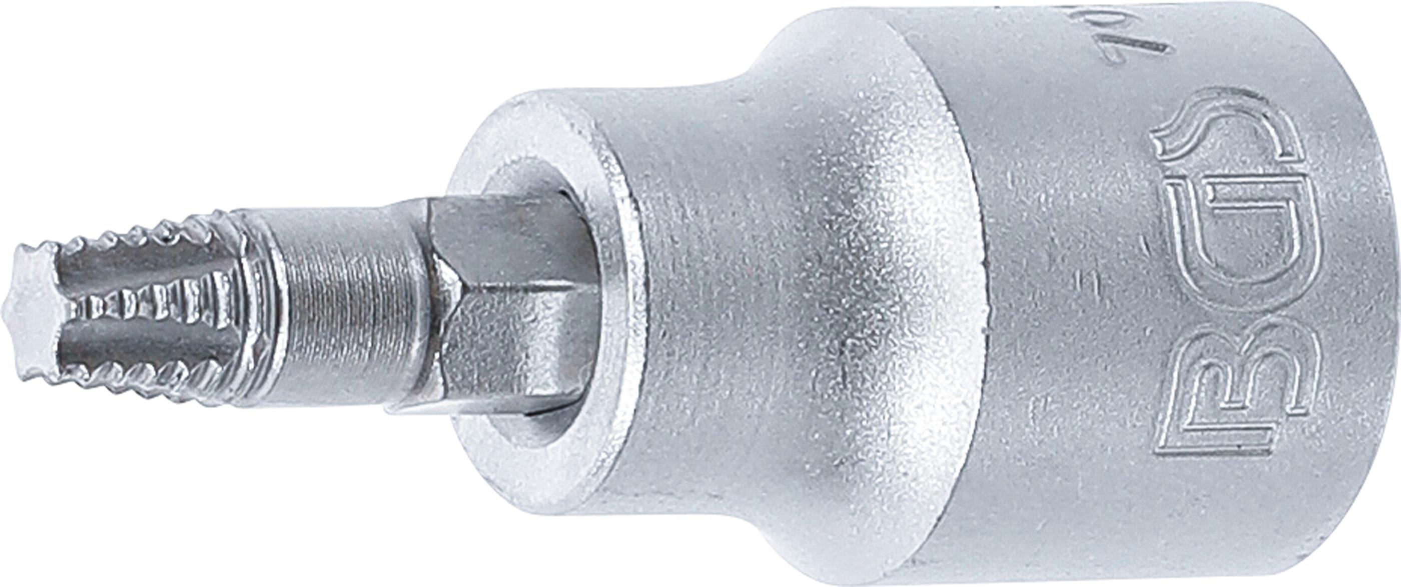 Schraubenausdreher-Bit-Einsatz | Antrieb Innenvierkant 10 mm (3/8") | für defektes T-Profil (für Torx) T27 BGS7098-T27