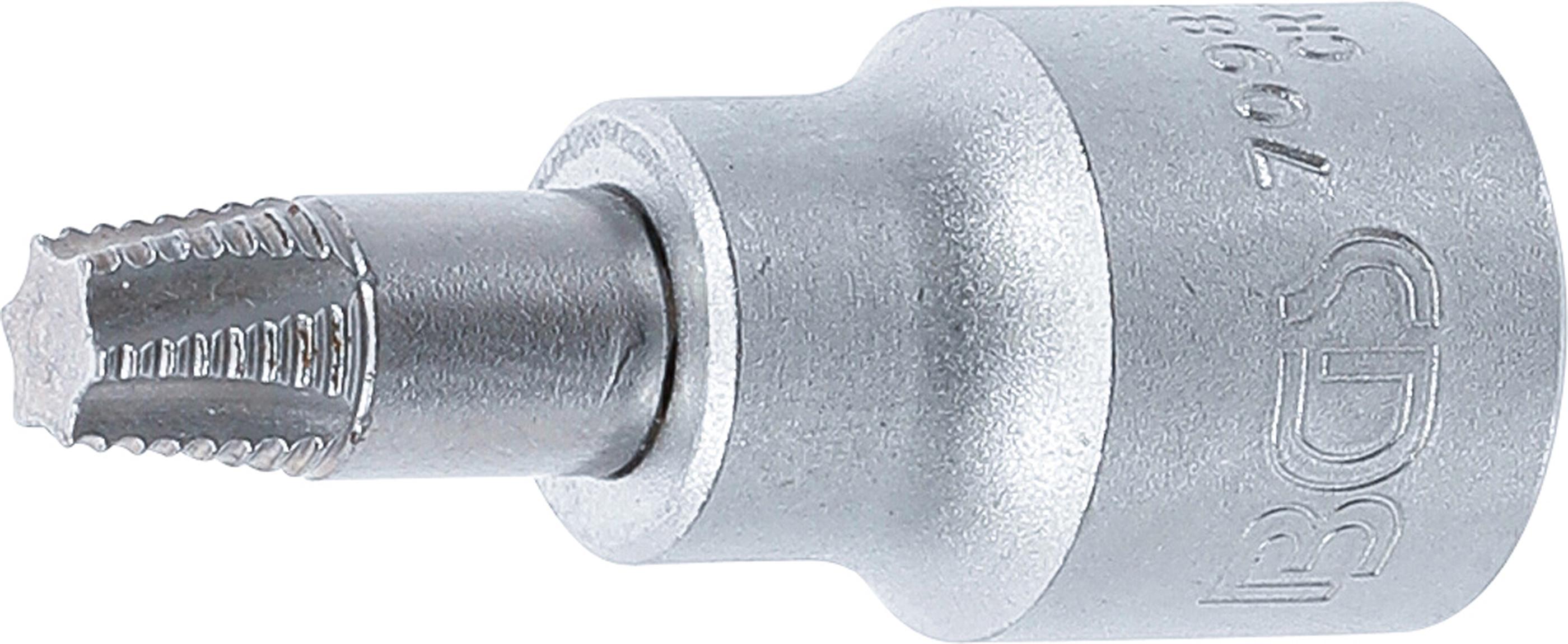 Schraubenausdreher-Bit-Einsatz | Antrieb Innenvierkant 10 mm (3/8") | für defektes T-Profil (für Torx) T40 BGS7098-T40