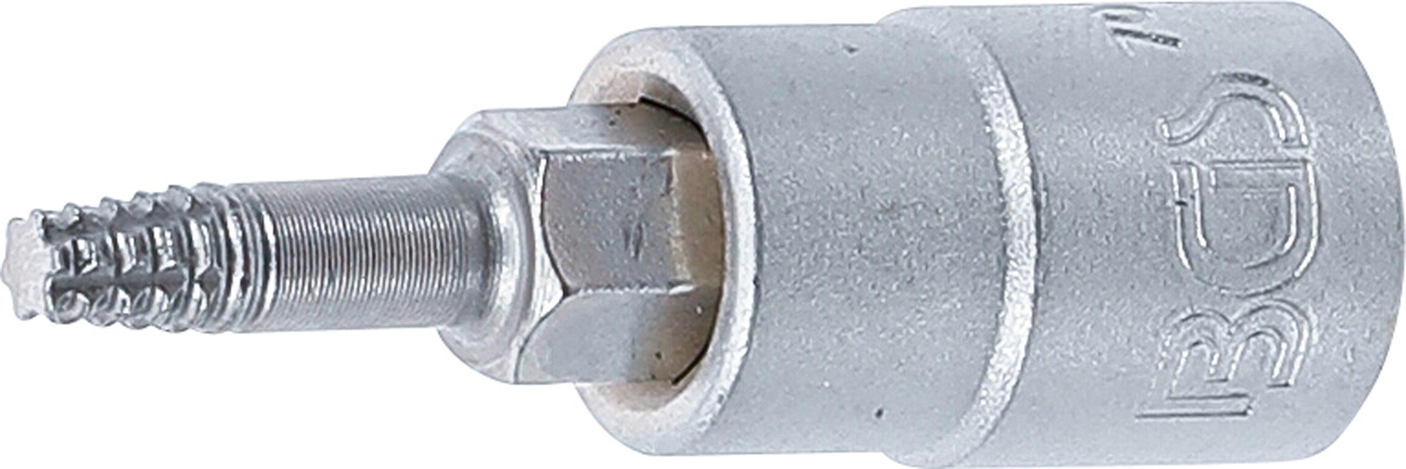 Schraubenausdreher-Bit-Einsatz | Antrieb Innenvierkant 6,3 mm (1/4") | für defektes T-Profil (für Torx) T15 BGS7098-T15