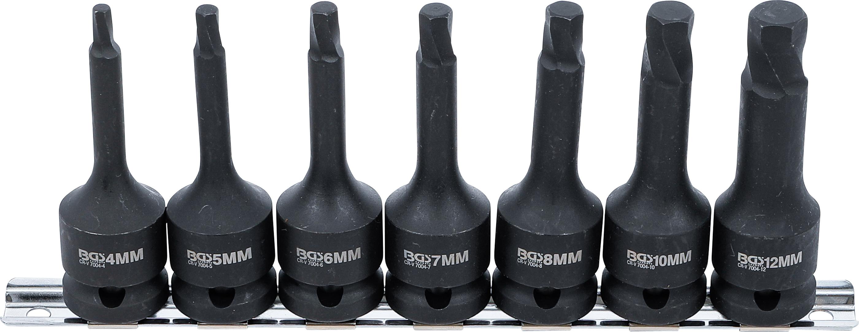 Schraubenausdreher-Satz | Antrieb Innenvierkant 12,5 mm (1/2") | für defekten Innensechskant 4 - 12 mm | 7-tlg. BGS7004