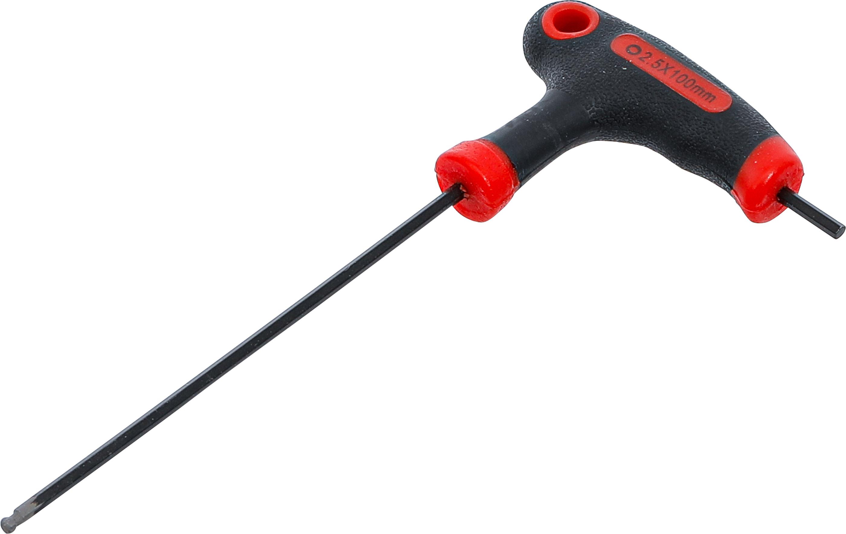 Schraubendreher mit T-Griff und seitlicher Klinge | Innensechskant / Innensechskant mit Kugelkopf 2,5 mm BGS7882-2.5