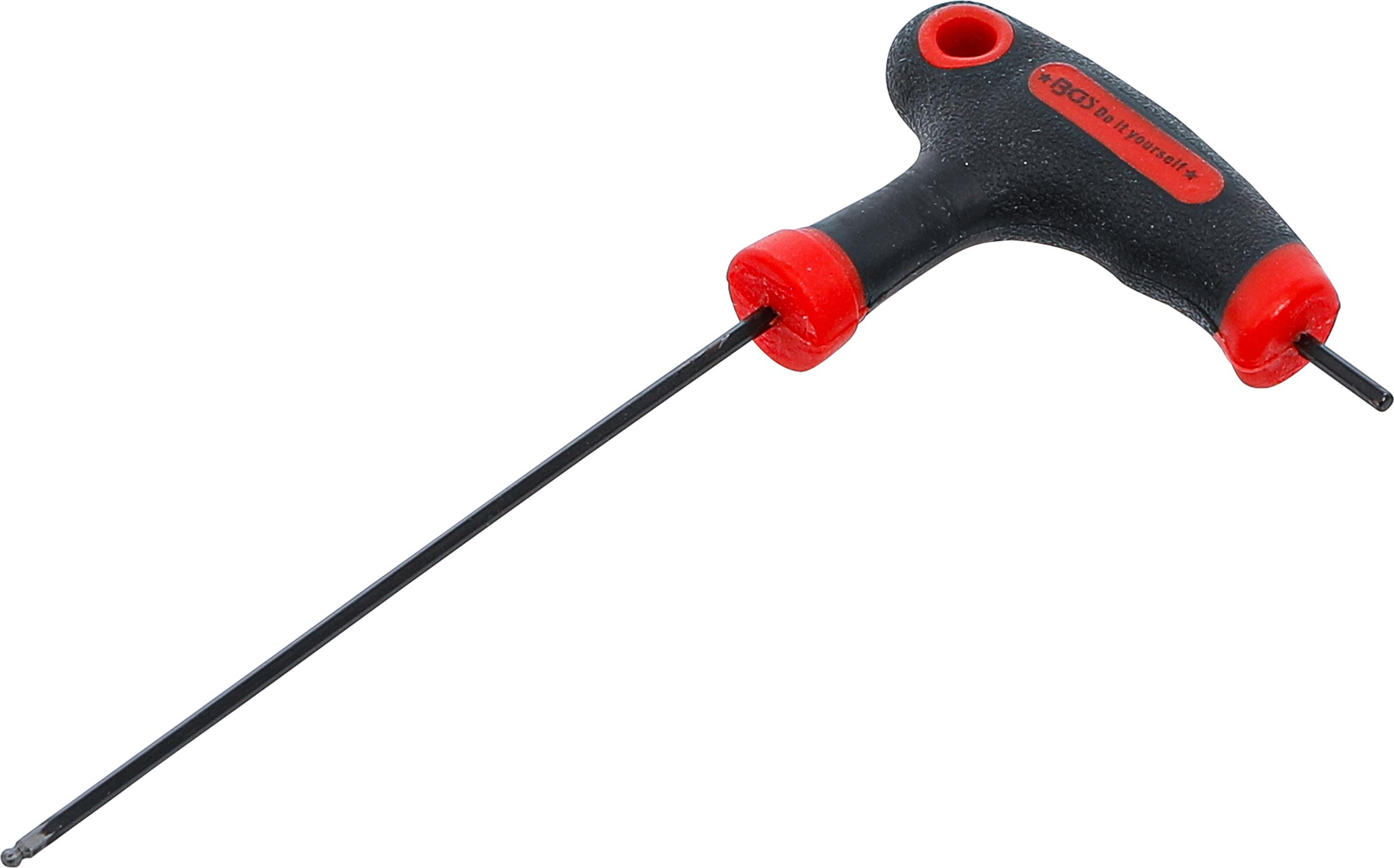 Schraubendreher mit T-Griff und seitlicher Klinge | Innensechskant / Innensechskant mit Kugelkopf 2 mm BGS7882-2