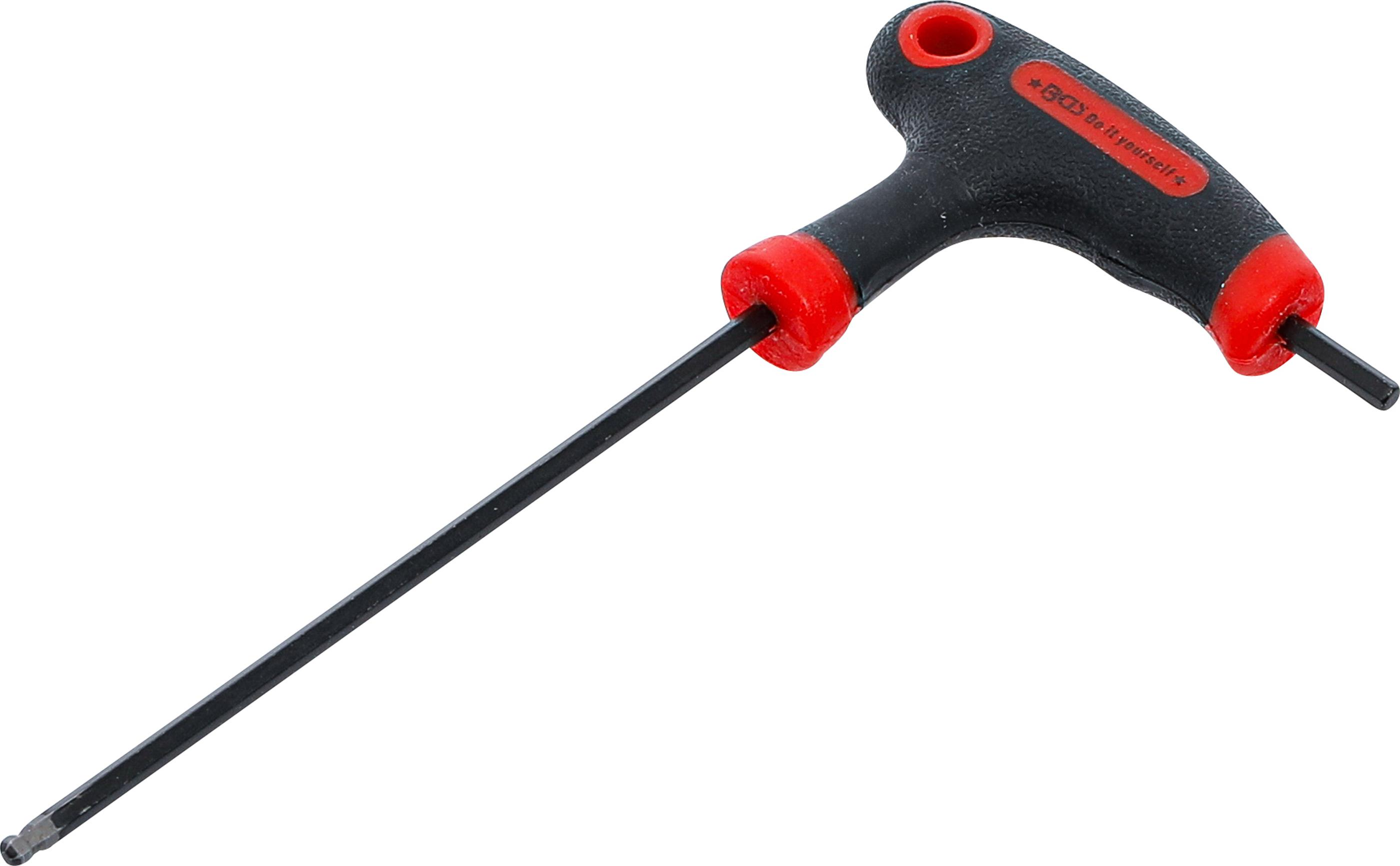 Schraubendreher mit T-Griff und seitlicher Klinge | Innensechskant / Innensechskant mit Kugelkopf 3 mm BGS7882-3