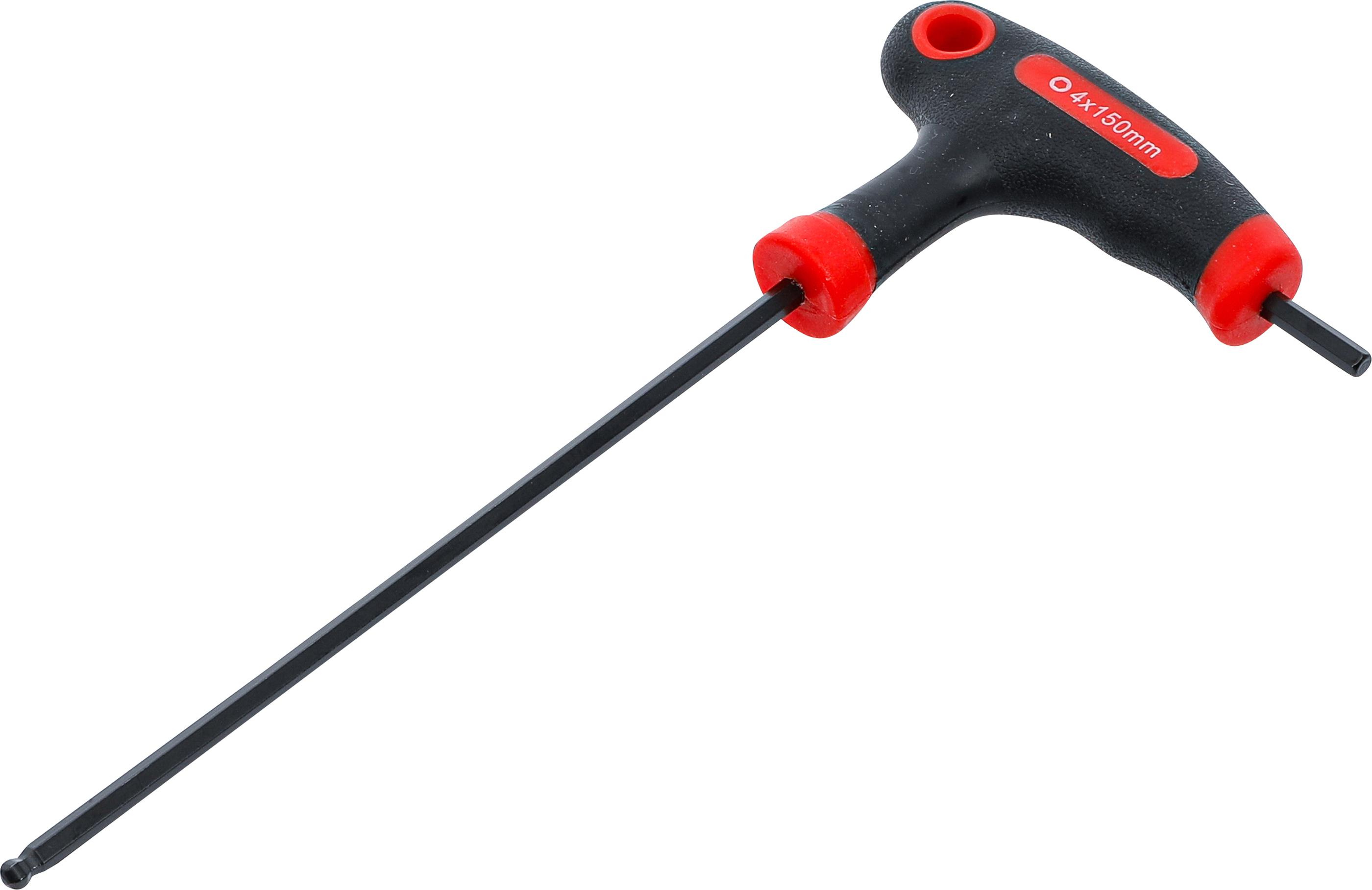 Schraubendreher mit T-Griff und seitlicher Klinge | Innensechskant / Innensechskant mit Kugelkopf 4 mm BGS7882-4