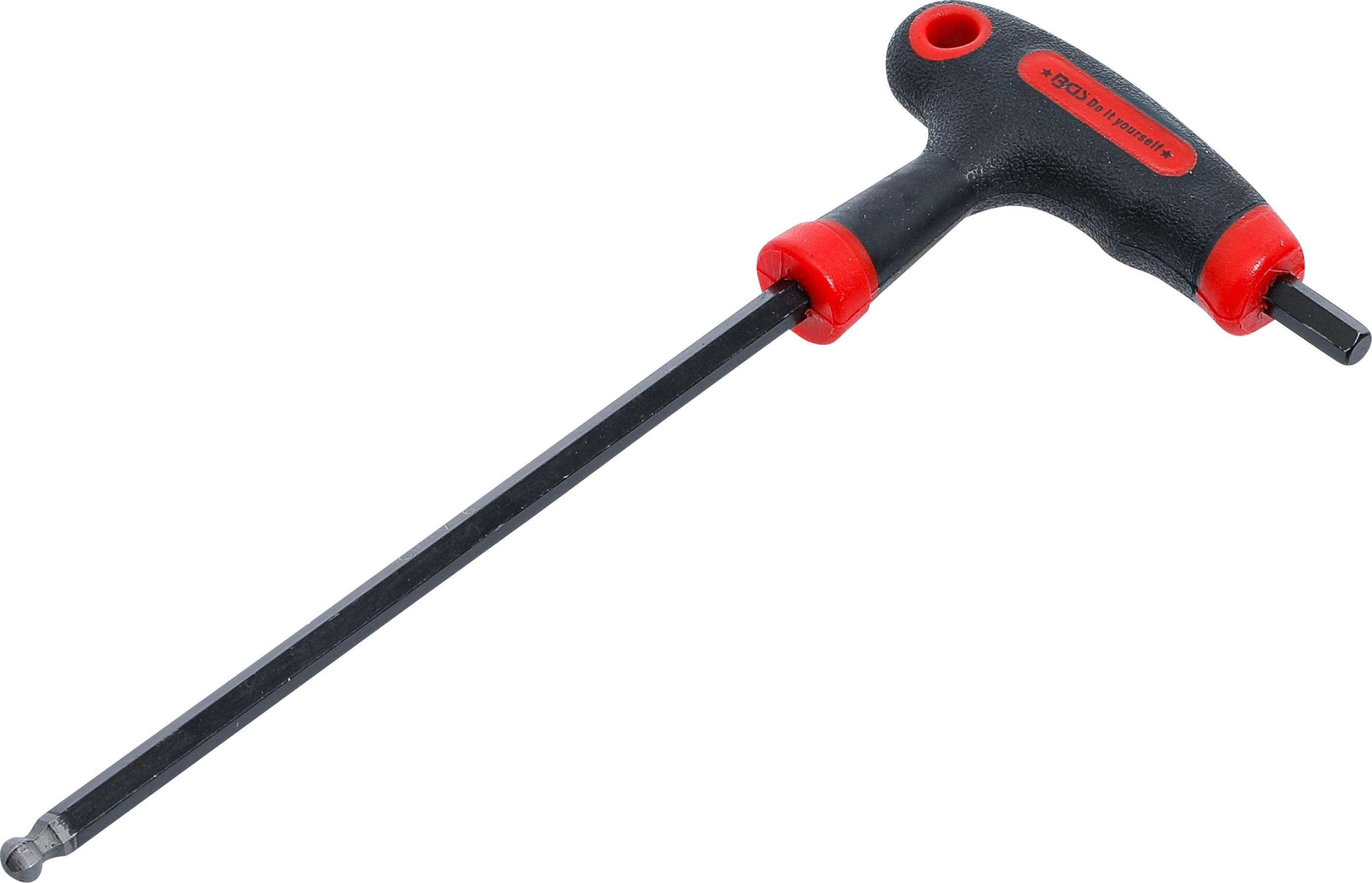 Schraubendreher mit T-Griff und seitlicher Klinge | Innensechskant / Innensechskant mit Kugelkopf 6 mm BGS7882-6