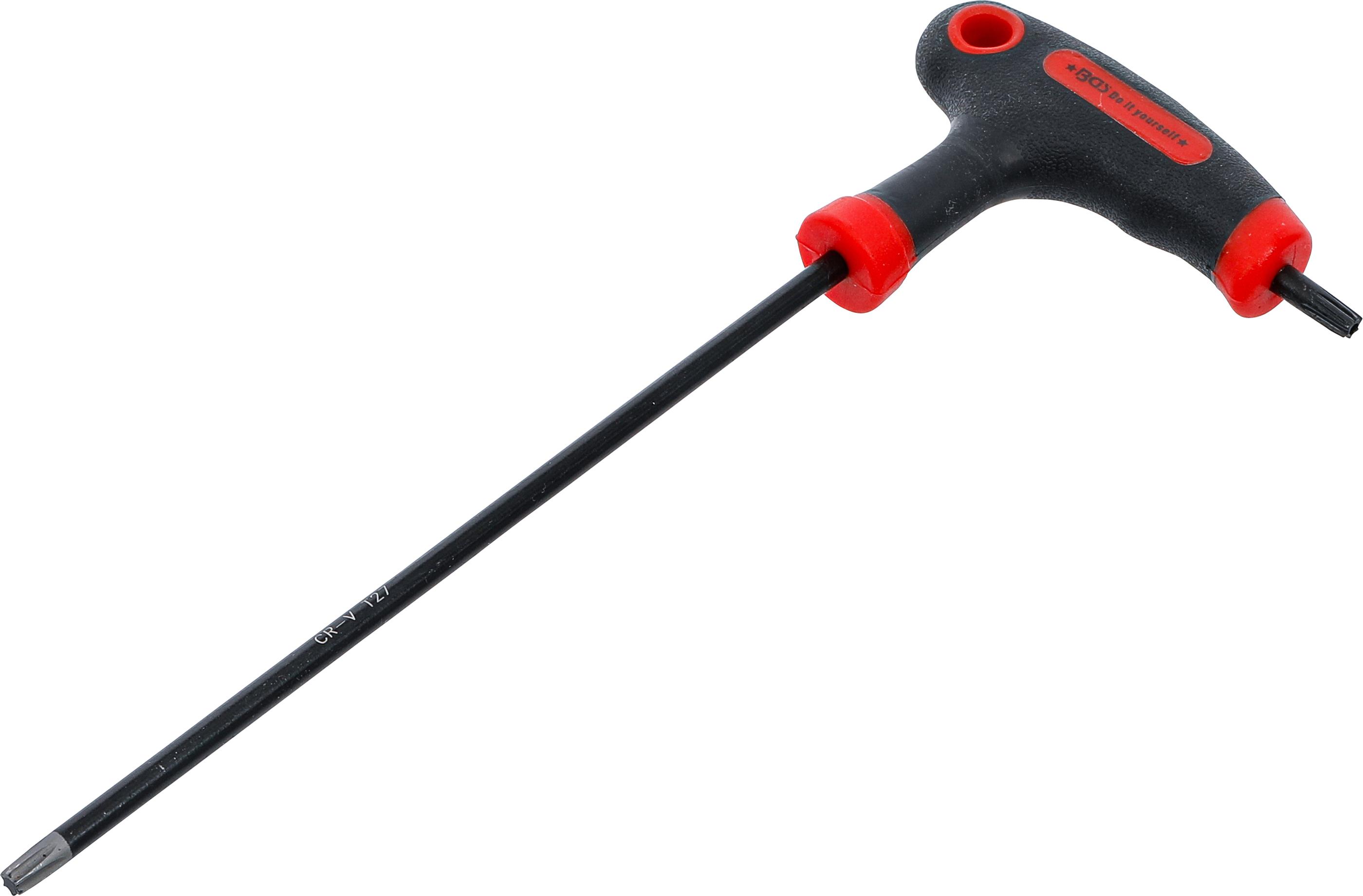 Schraubendreher mit T-Griff und seitlicher Klinge | T-Profil (für Torx) mit/ohne Bohrung T27 BGS7880-T27