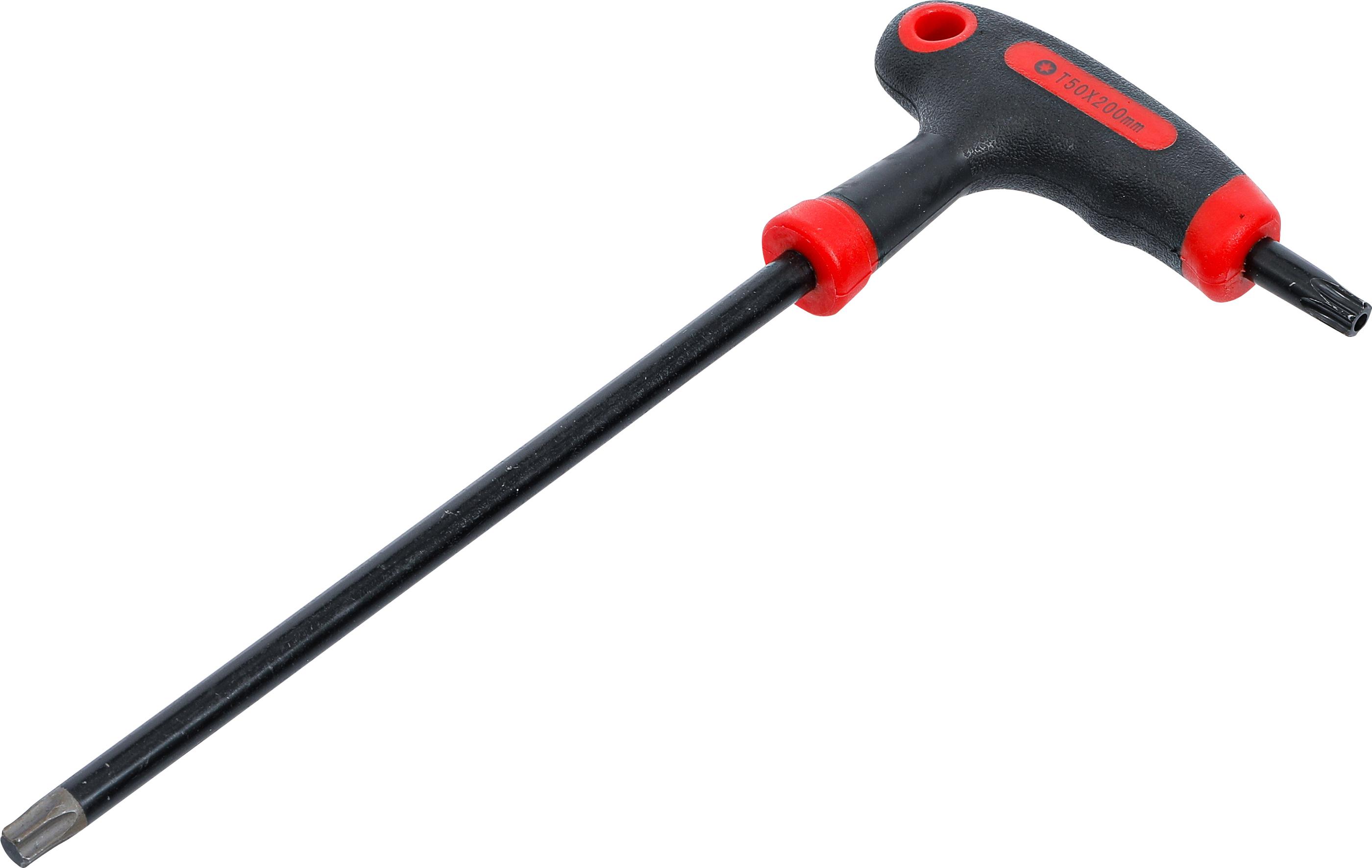 Schraubendreher mit T-Griff und seitlicher Klinge | T-Profil (für Torx) mit/ohne Bohrung T50 BGS7880-T50