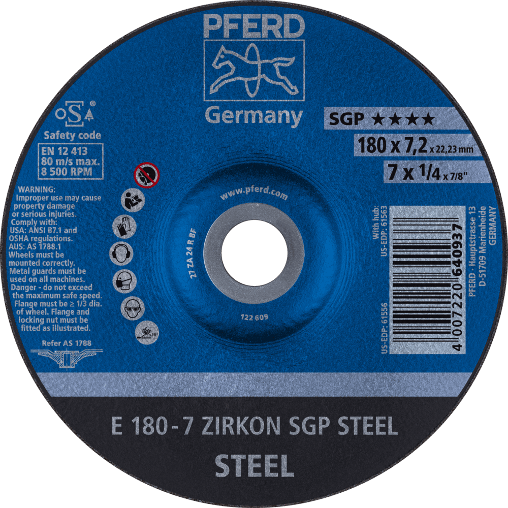 SCHRUPPSCHEIBE E 180-7 ZIRKON SGP STEEL 4007220640937