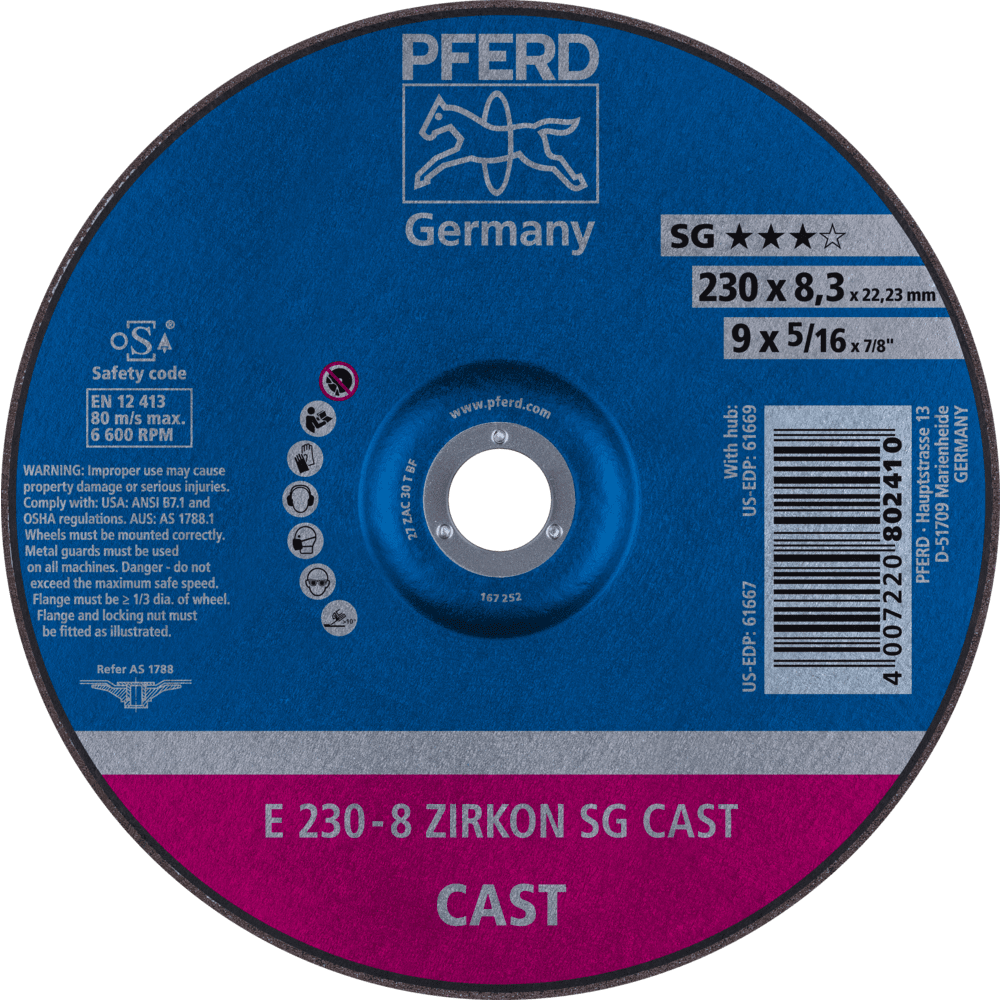 SCHRUPPSCHEIBE E 230-8 ZIRKON SG CAST 4007220802410