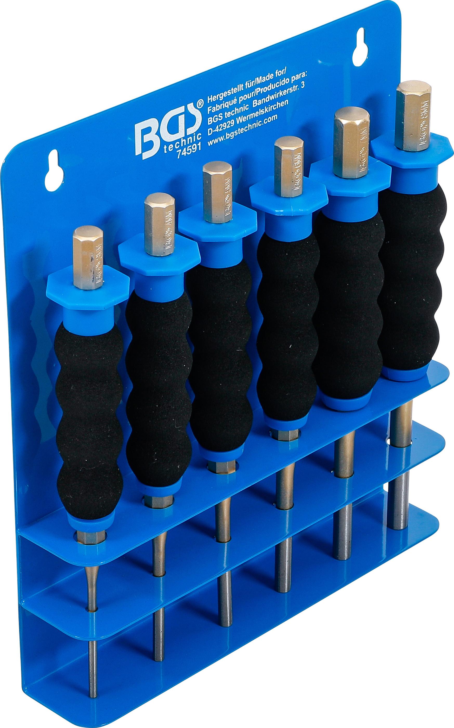 Splintentreiber-Satz | mit Handschutz | 180 mm | 3 - 8 mm | 6-tlg. BGS74591