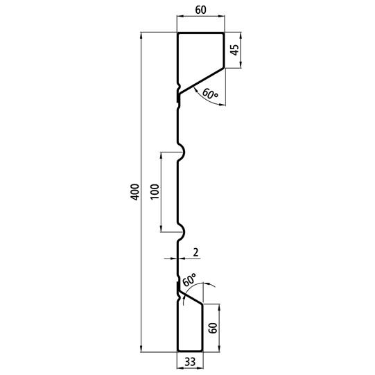 Stahlbordwandprofil B 400, 2 mm stark, 6000 mm lang 365711106 Suer