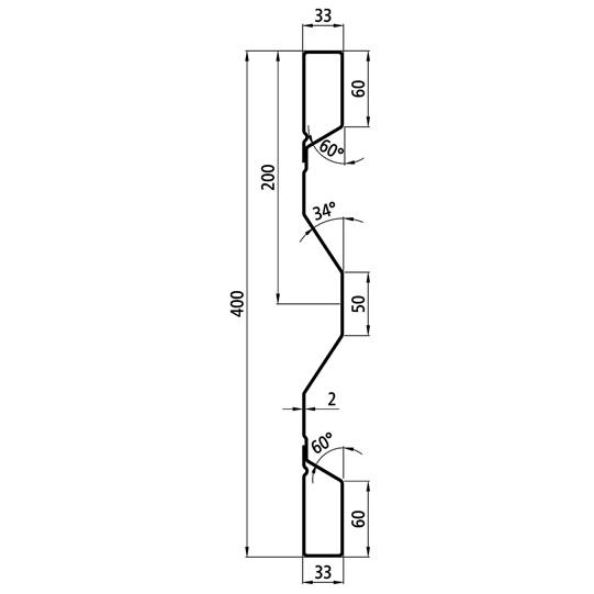Stahlbordwandprofil P 400/33/33 FS, 2 mm stark, 4000 mm lang 365711486 Suer