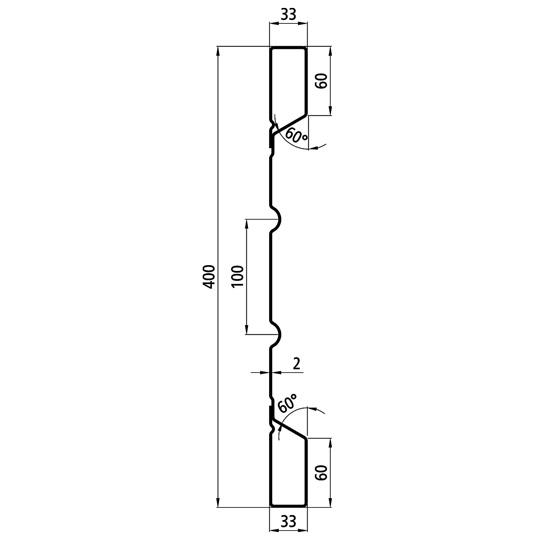 Stahlbordwandprofil P 400/33/33 NS, 2 mm stark, 4500 mm lang 365711823 Suer