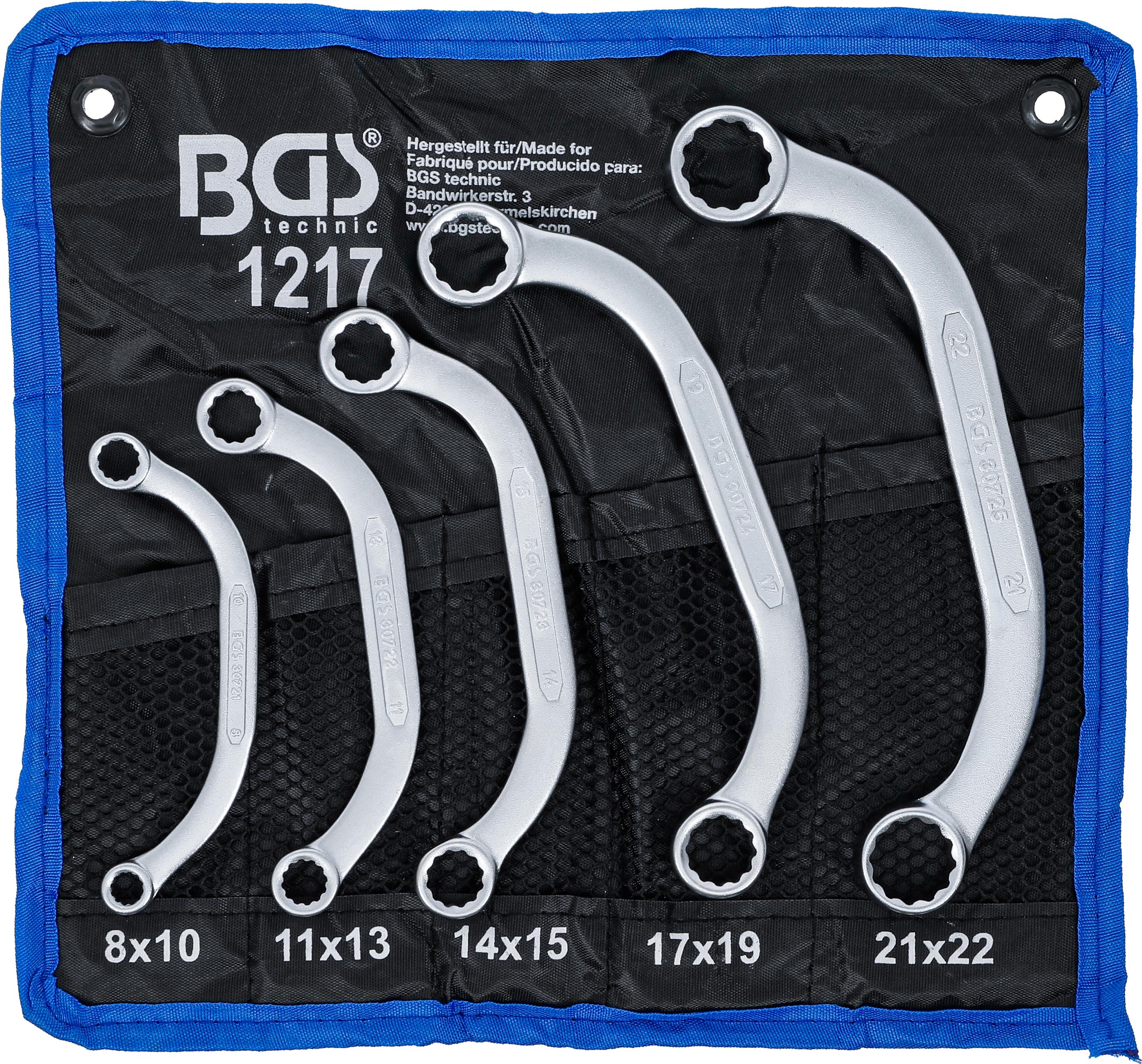 Starter- und Blockschlüssel-Satz | 8 x 10 - 21 x 22 mm | 5-tlg. BGS1217