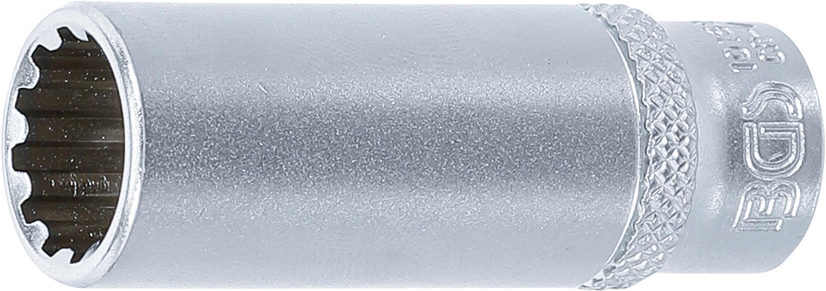 Steckschlüssel-Einsatz Gear Lock, tief | Antrieb Innenvierkant 6,3 mm (1/4") | SW 12 mm BGS10162