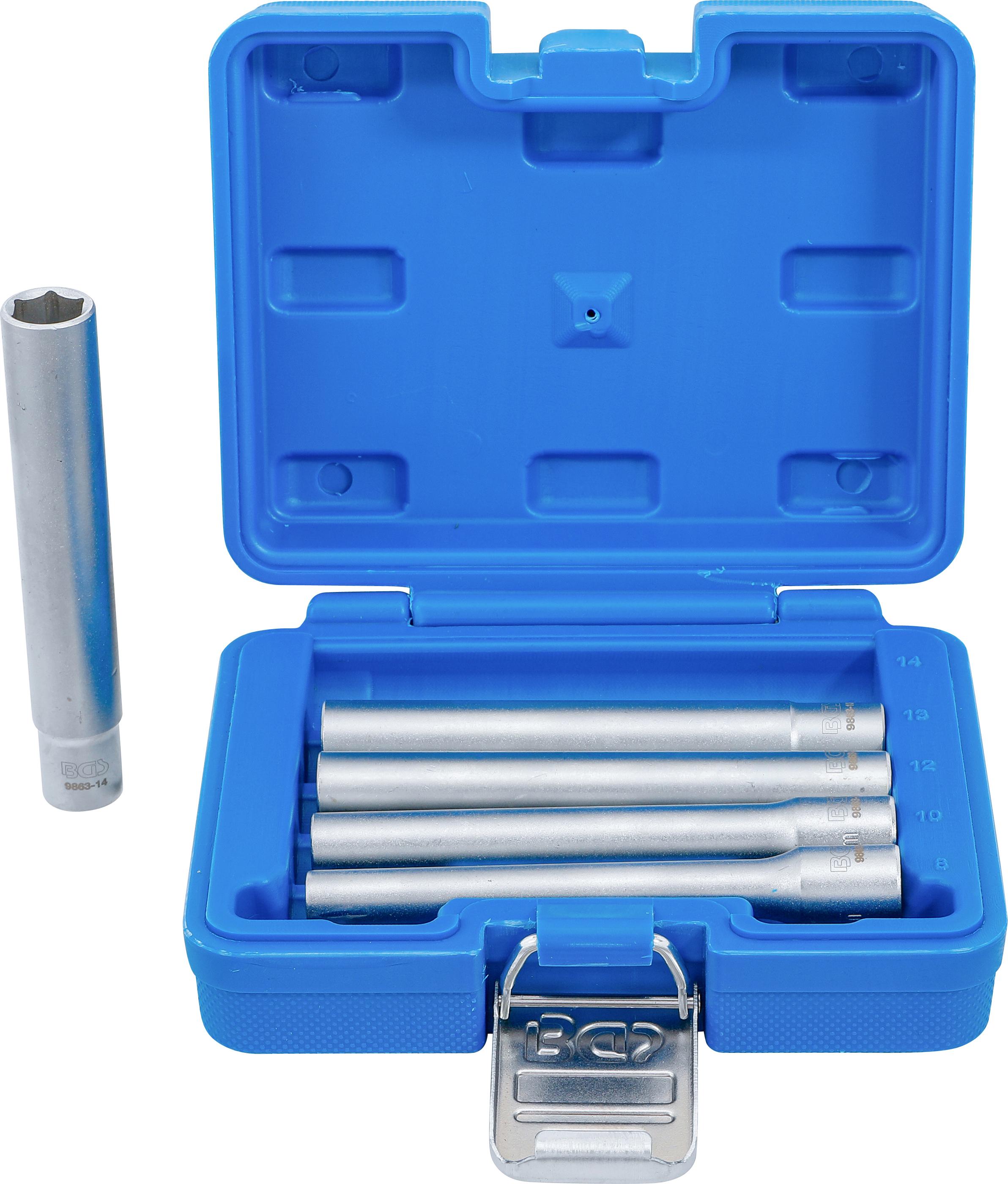 Steckschlüssel-Einsatz-Satz, Sechskant, extra tief | Antrieb Innenvierkant 10 mm (3/8") | SW 8 - 14 mm | 5-tlg. BGS9863