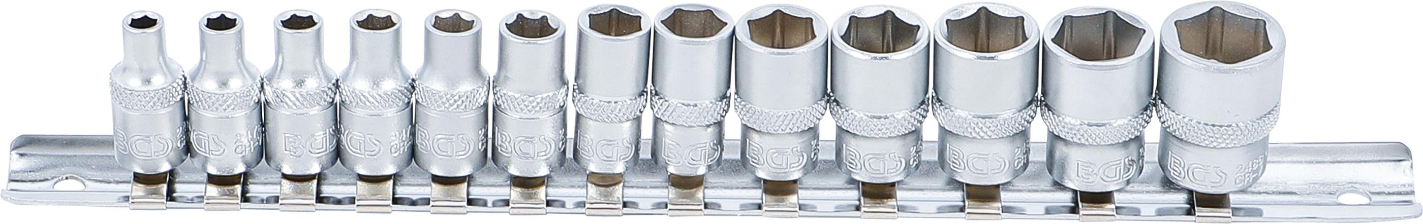 Steckschlüssel-Einsatz-Satz, Sechskant | Antrieb Innenvierkant 6,3 mm (1/4") | SW 4 - 14 mm | 13-tlg. BGS9102