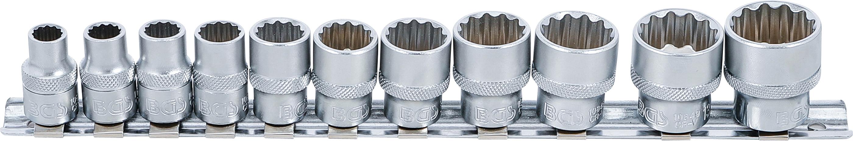 Steckschlüssel-Einsatz-Satz, Zwölfkant | Antrieb Innenvierkant 10 mm (3/8") | Zollgrößen | 11-tlg. BGS9112