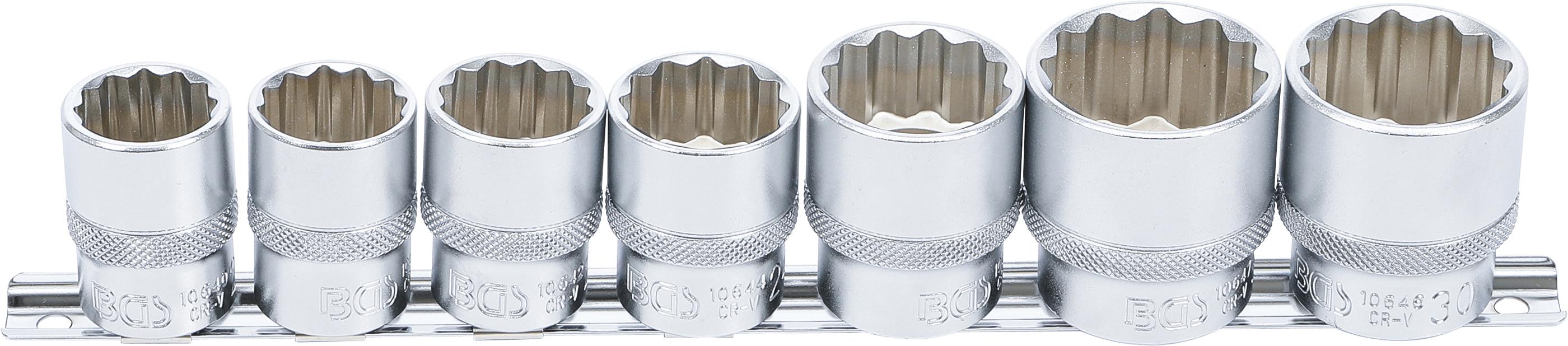 Steckschlüssel-Einsatz-Satz, Zwölfkant | Antrieb Innenvierkant 12,5 mm (1/2") | SW 20 - 32 mm | 7-tlg. BGS9109